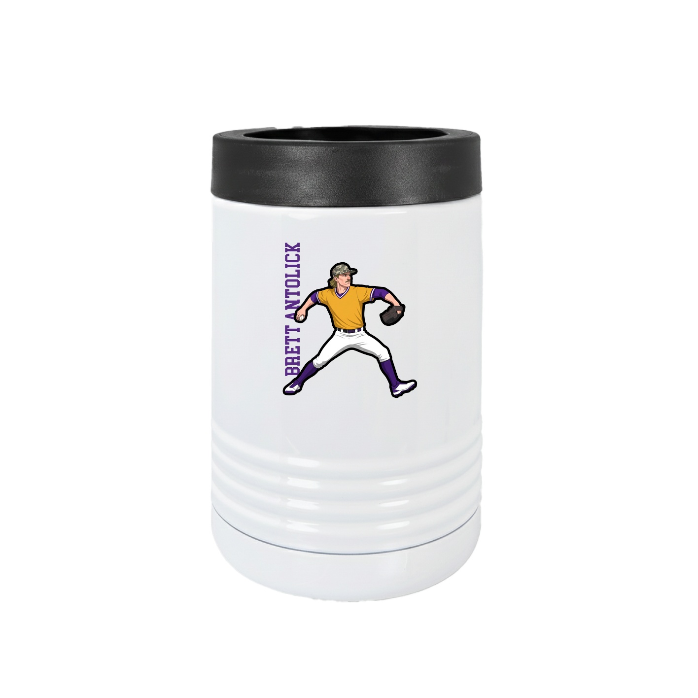 Beverage Holder — Name Vertical in White