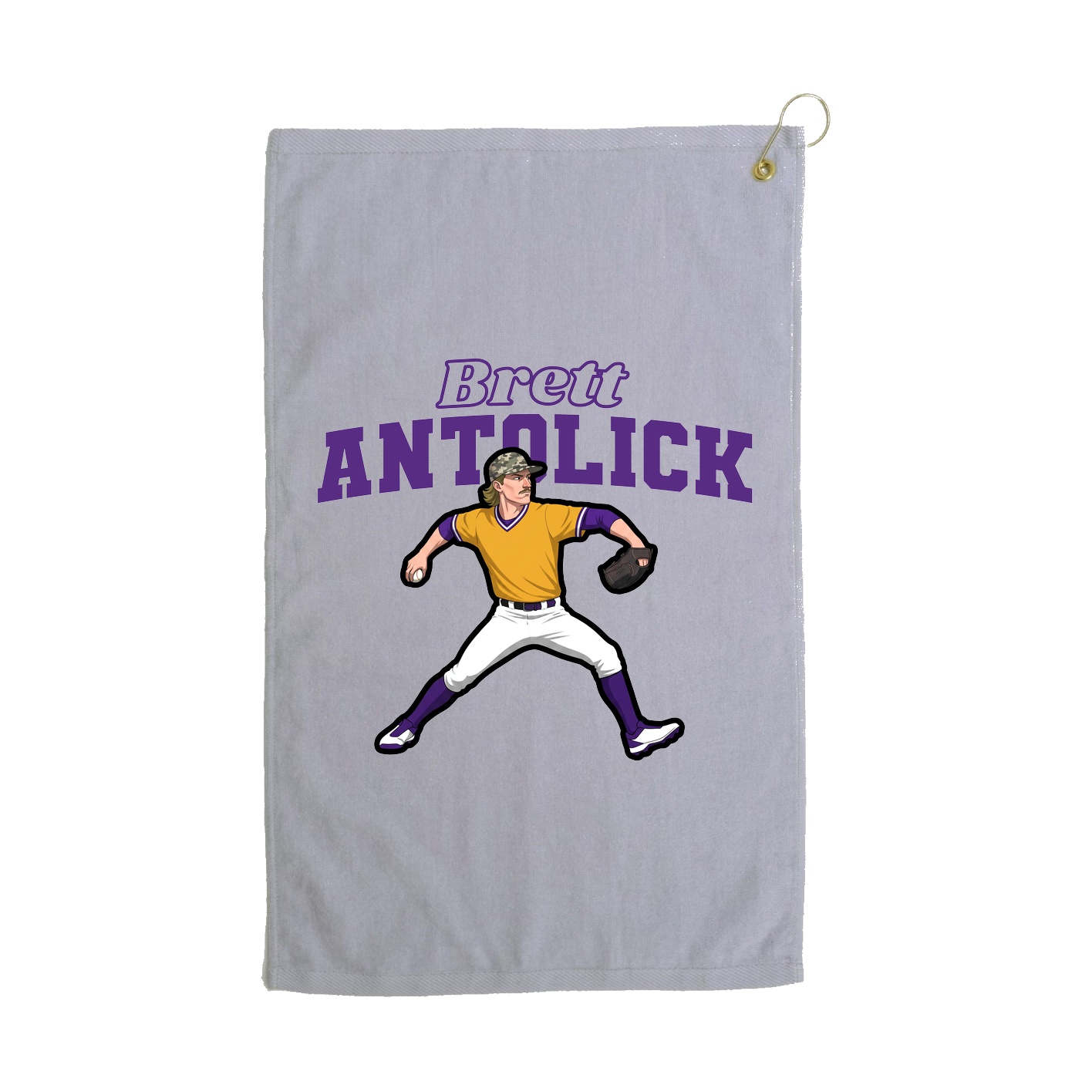 Golf Towel — Name Arch in Grey