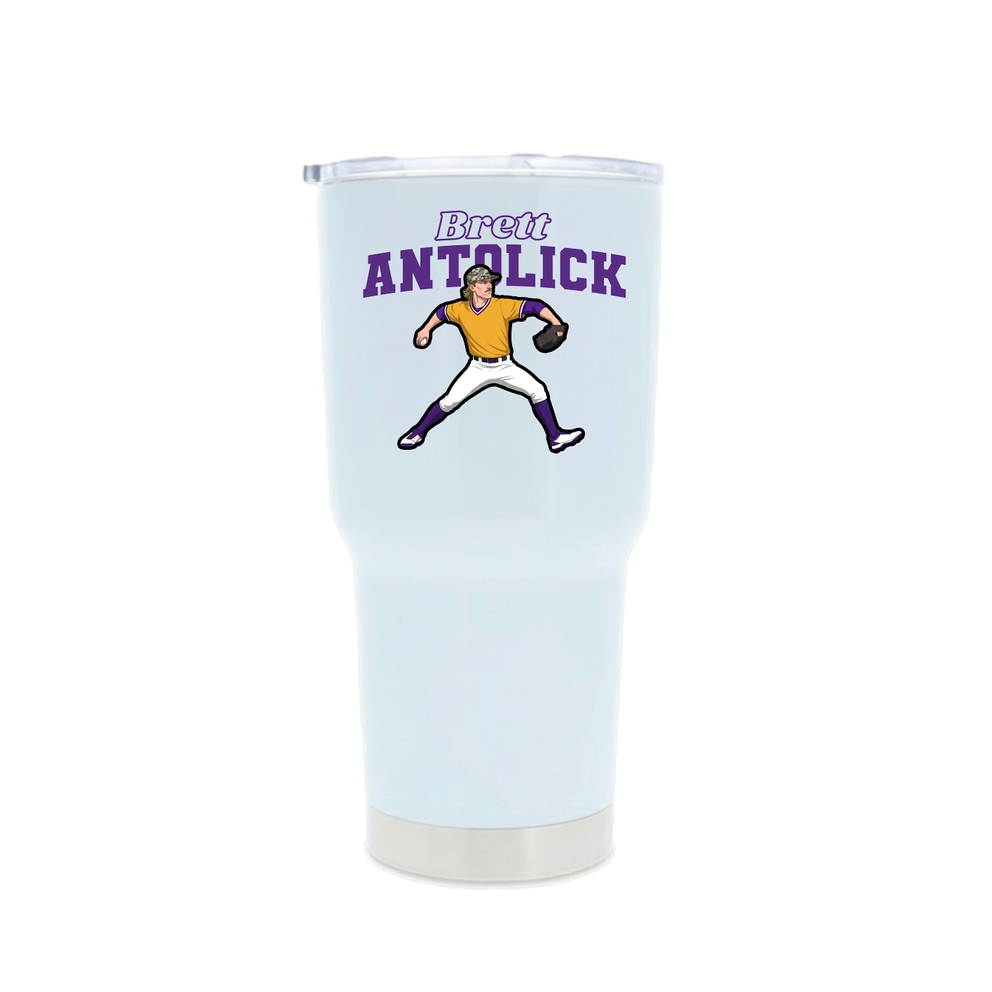 30oz Stainless Steel Tumbler — Name Arch in White
