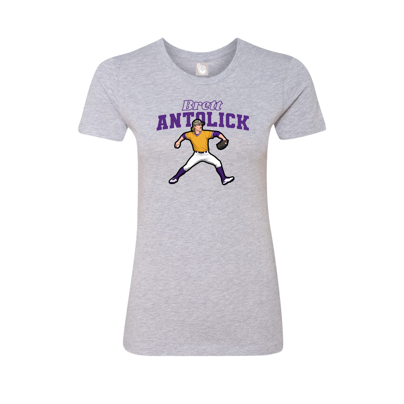 Fitted Women's Tee — Name Arch in Grey