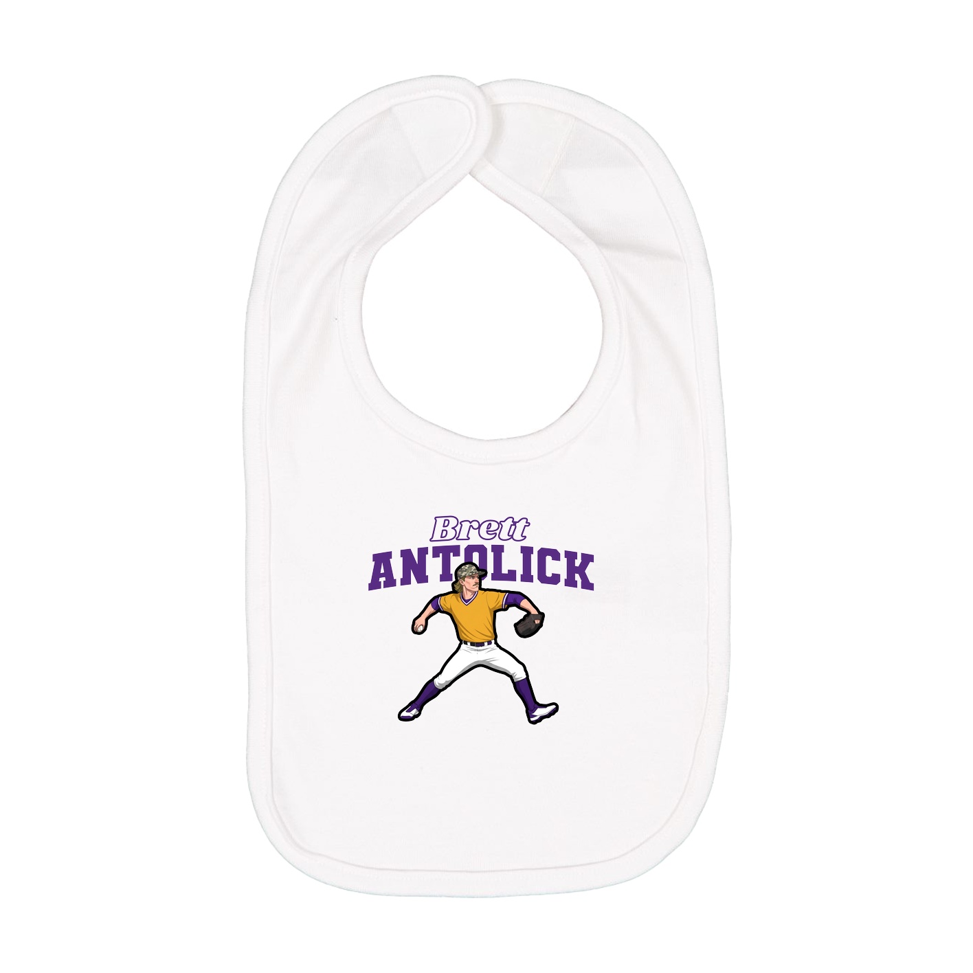 Infant Bib — Name Arch in White