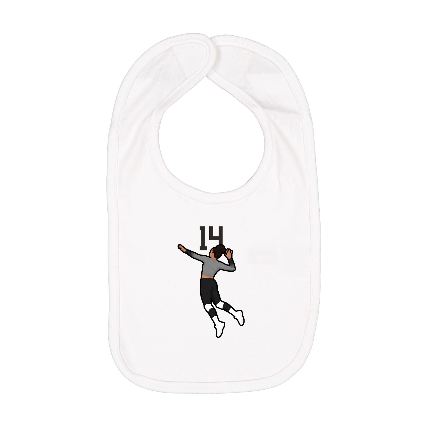 Infant Bib — Number Top in White