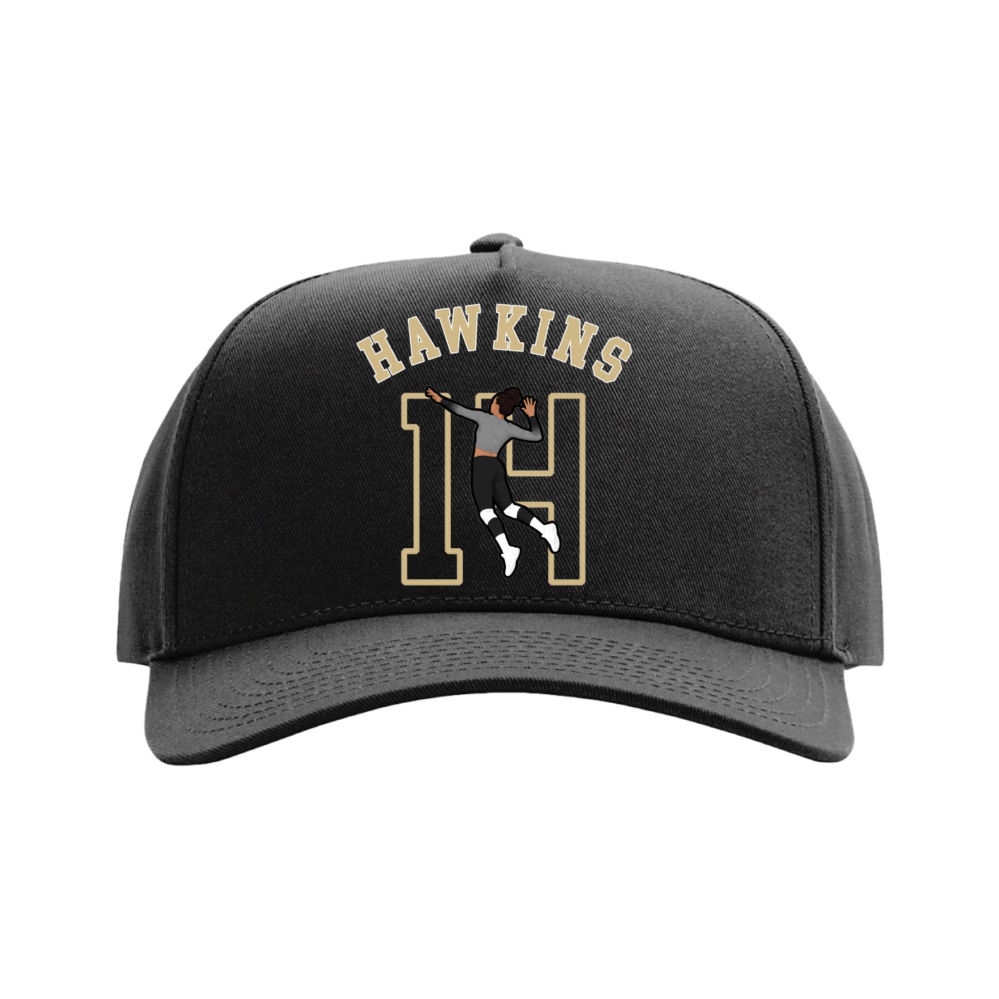 Full Fabric Five-Panel Champ Cap — Shirsey Arch in Black