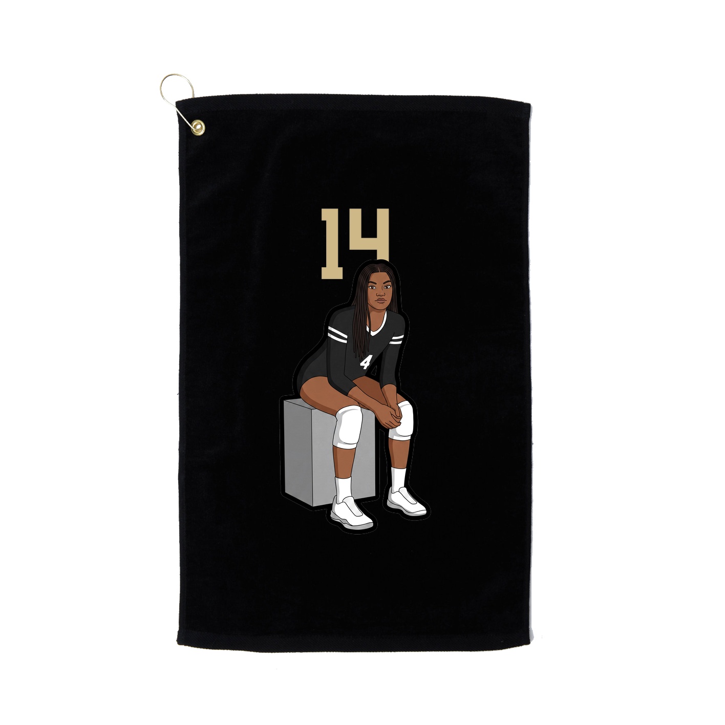 Golf Towel — Number Top in Black