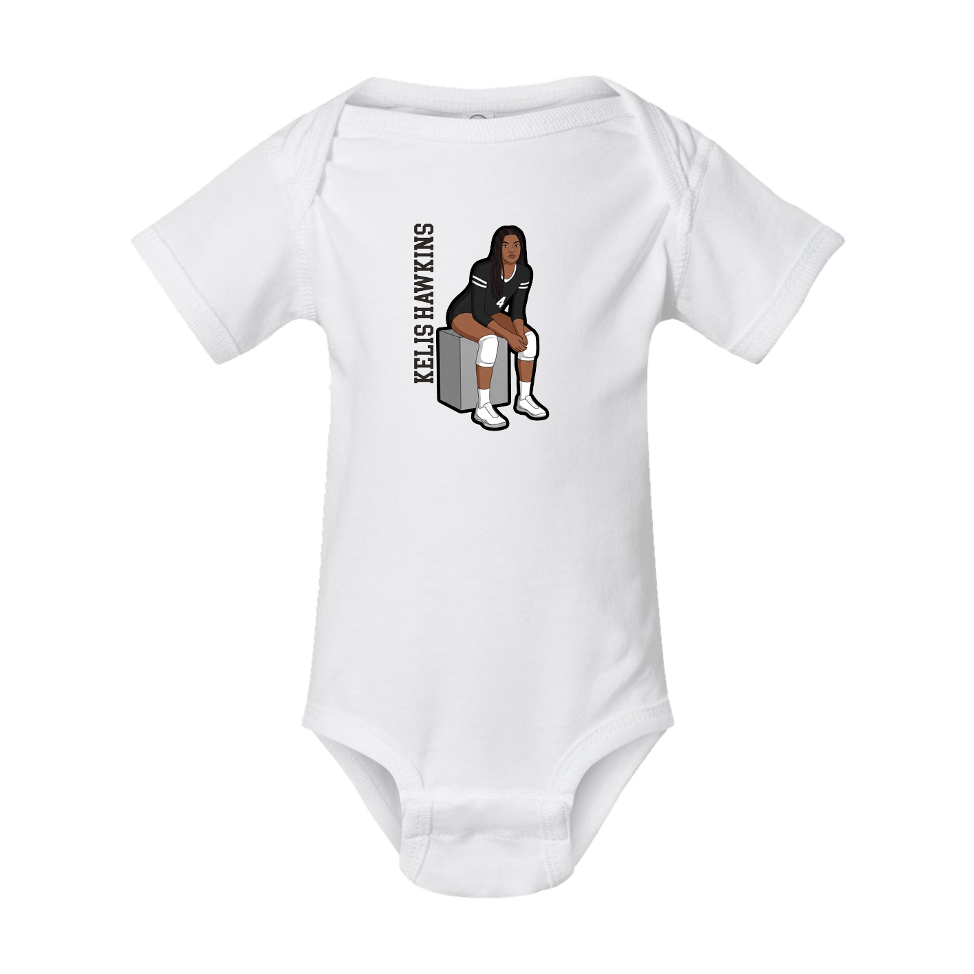 Baby Onesie — Name Vertical in White