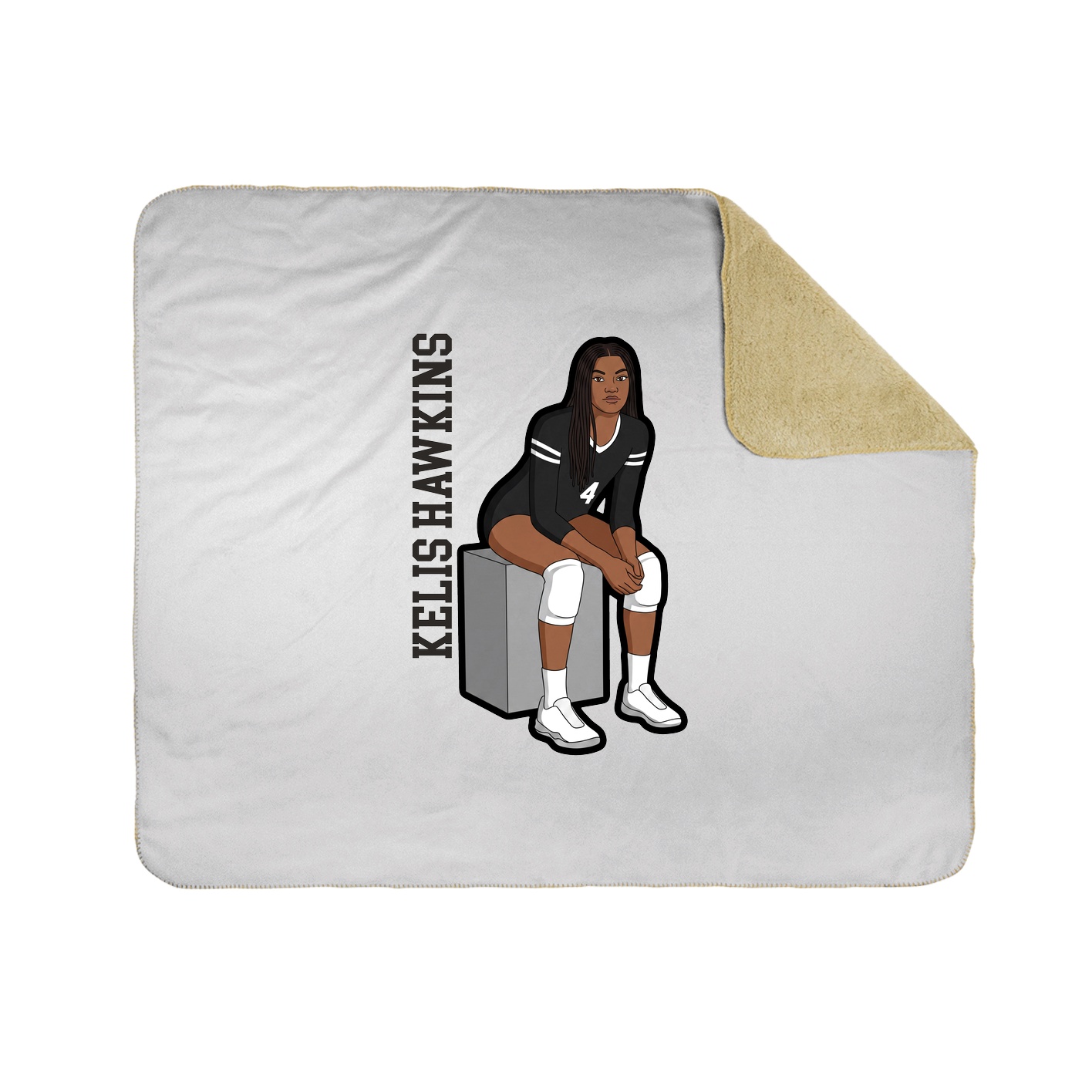 Throw Blanket — Name Vertical in White