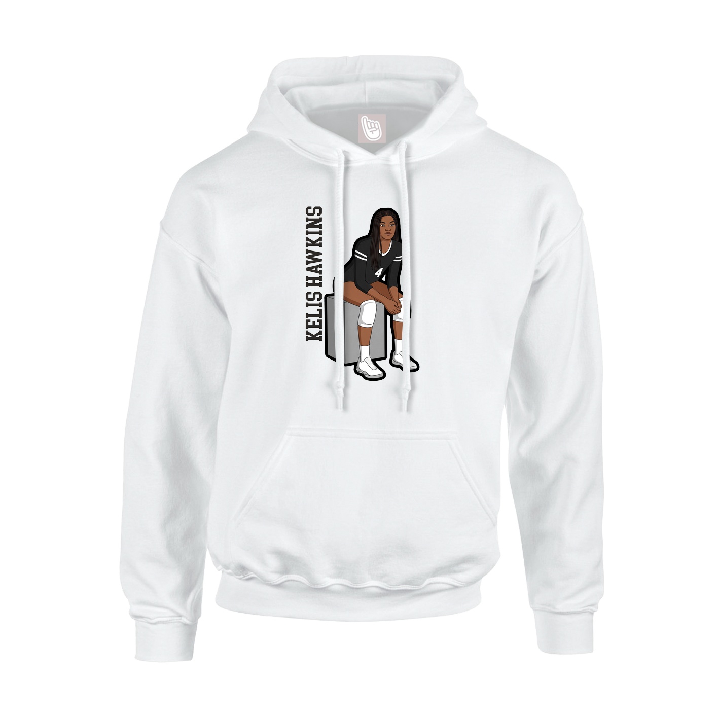 Hoodie — Name Vertical in White