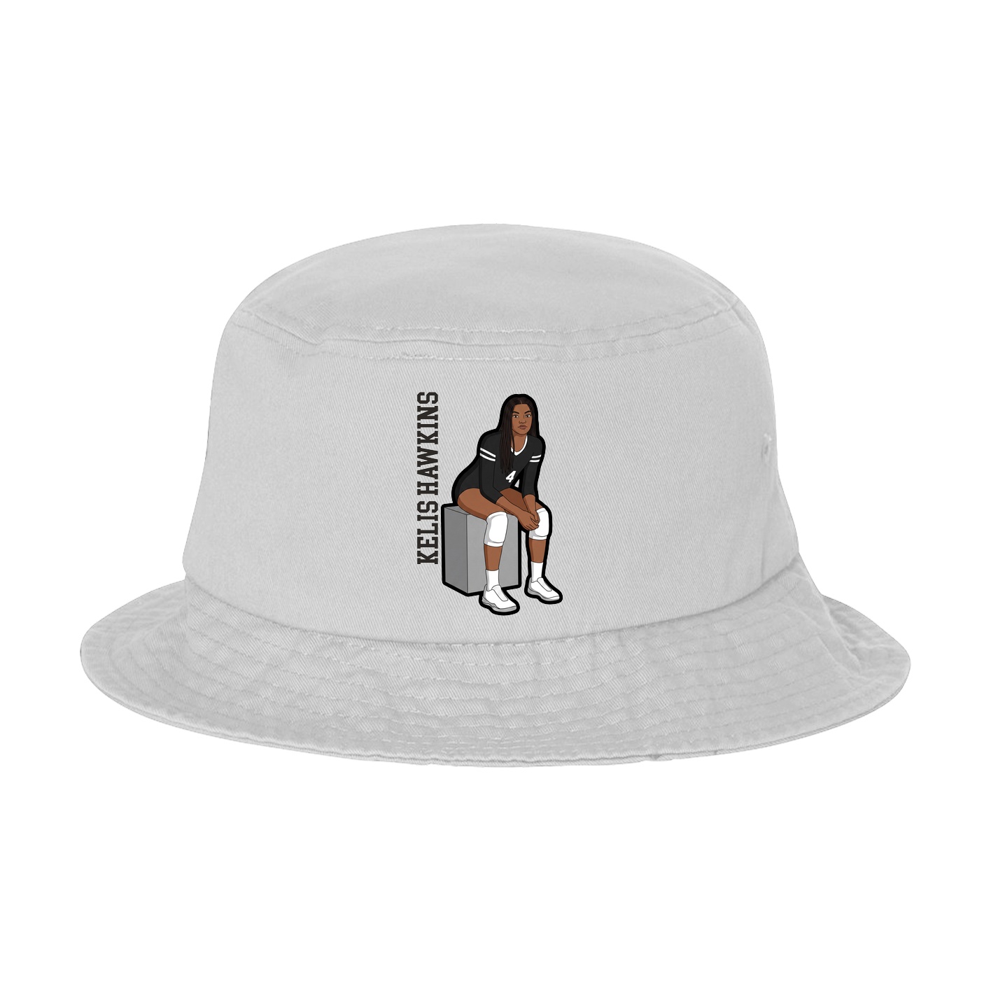 Bucket Cap — Name Vertical in White