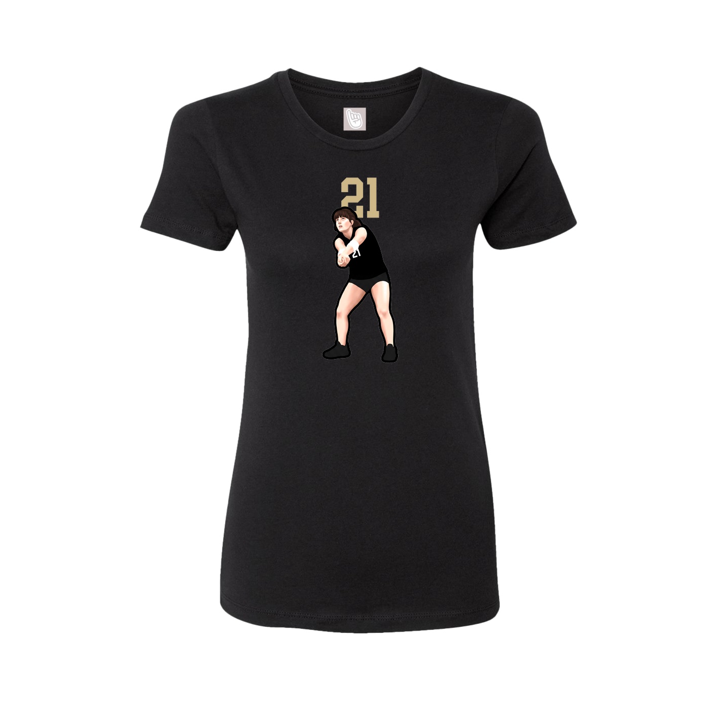 Fitted Women's Tee — Number Top in Black