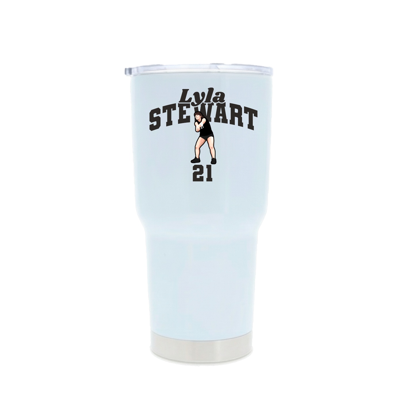 30oz Stainless Steel Tumbler — Signature Arch in White