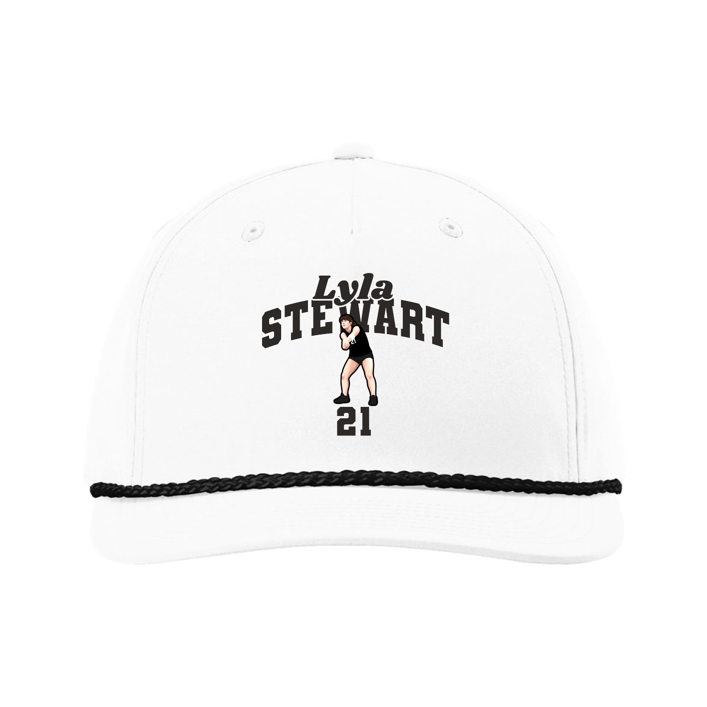 Five-Panel Classic Rope Cap — Signature Arch in White