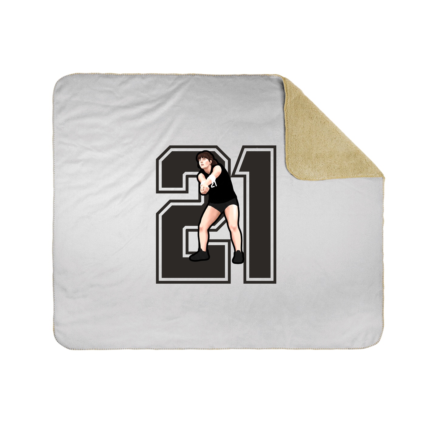 Throw Blanket — Number in White