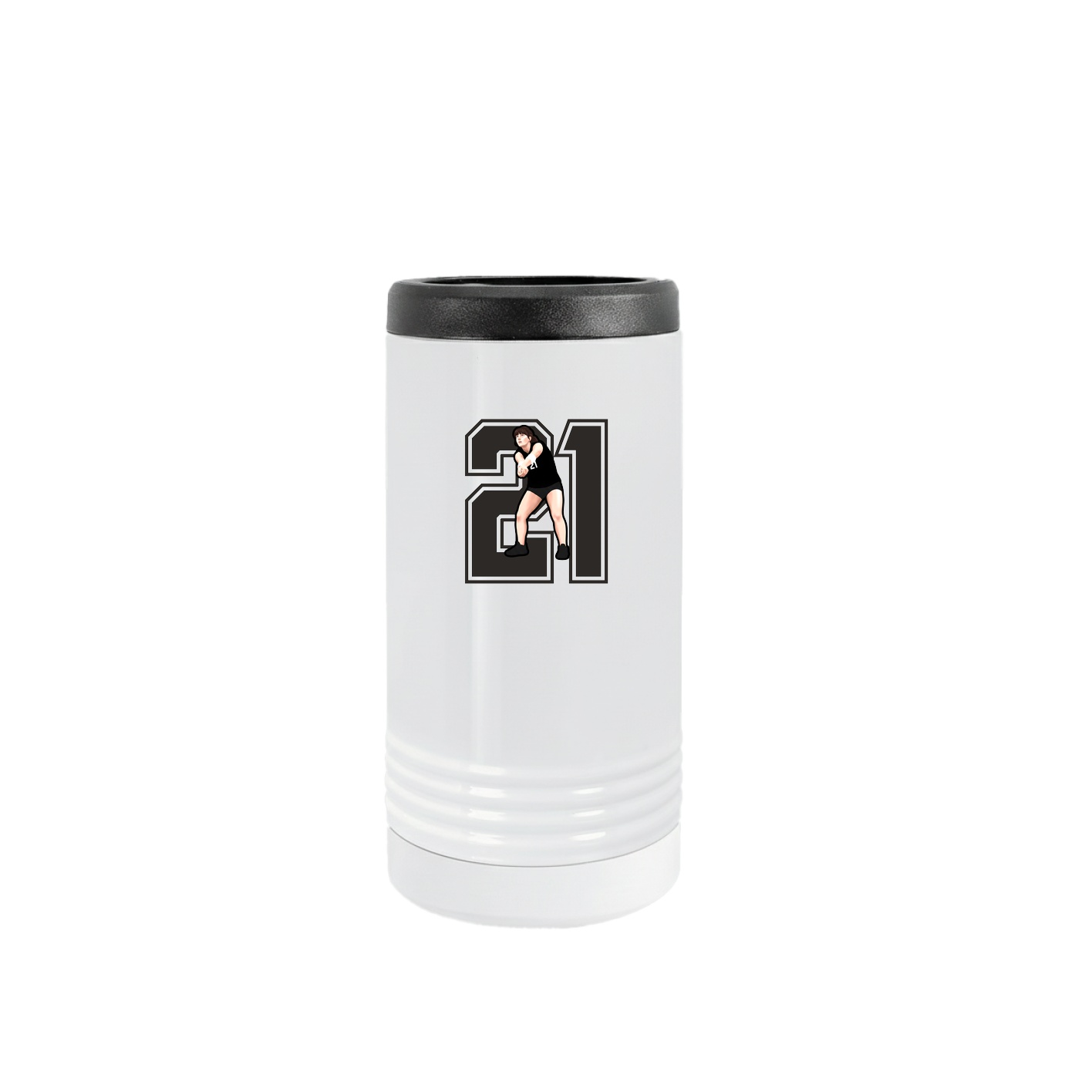 Slim Beverage Holder — Number in White