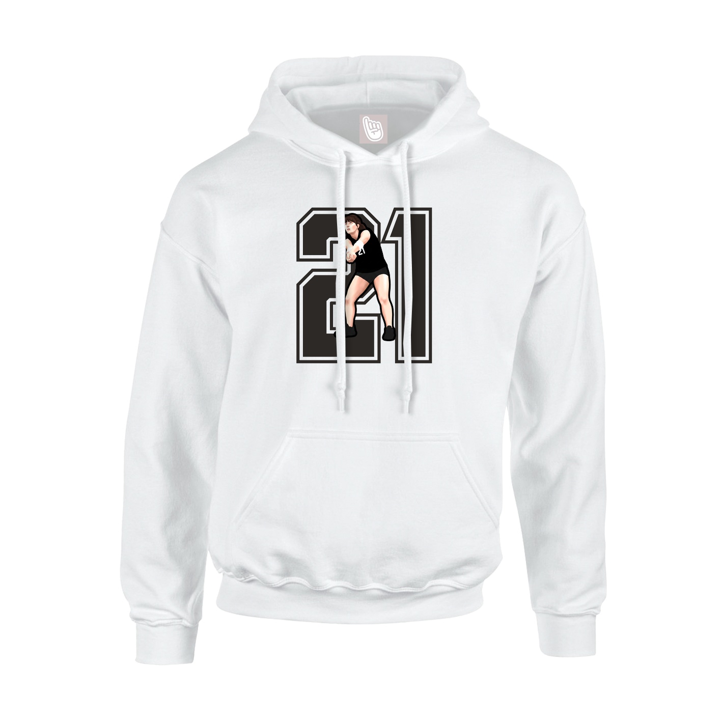 Hoodie — Number in White