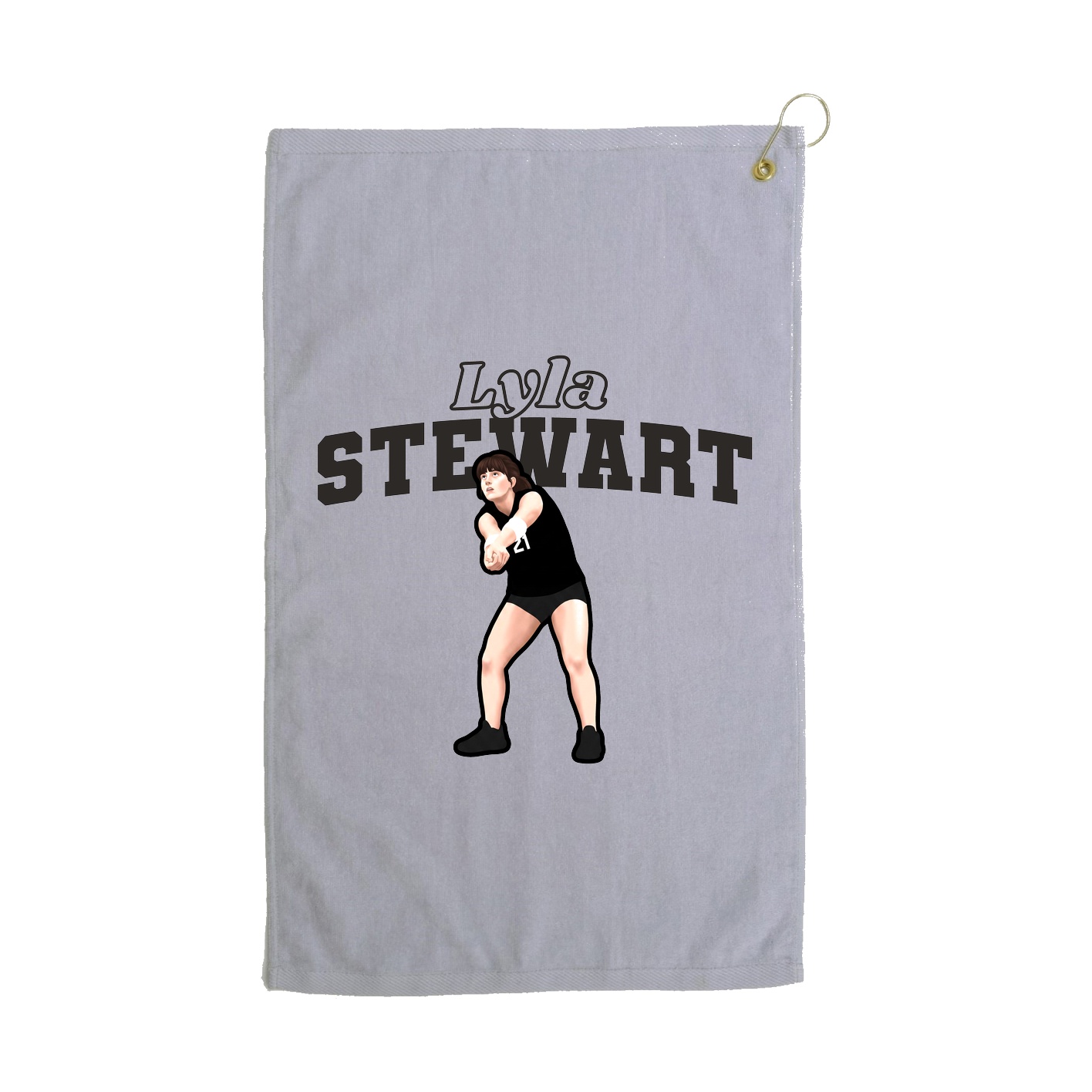 Golf Towel — Name Arch in Grey