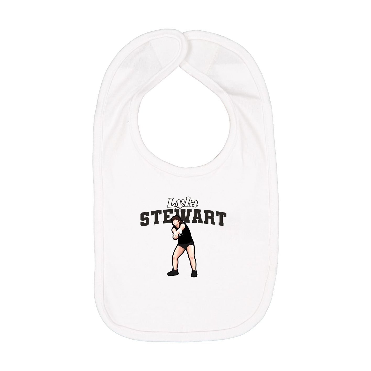 Infant Bib — Name Arch in White