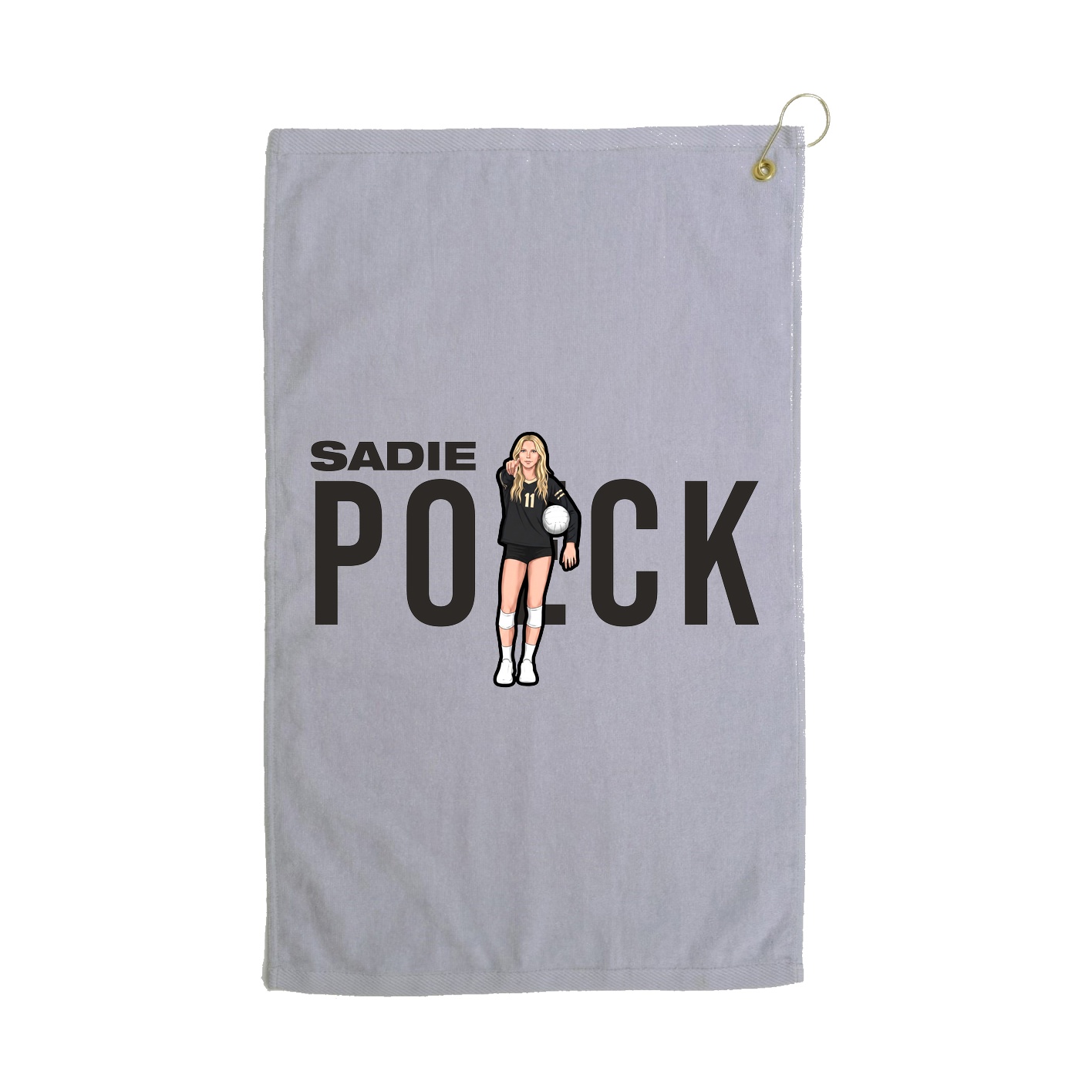 Golf Towel — Player Name in Grey