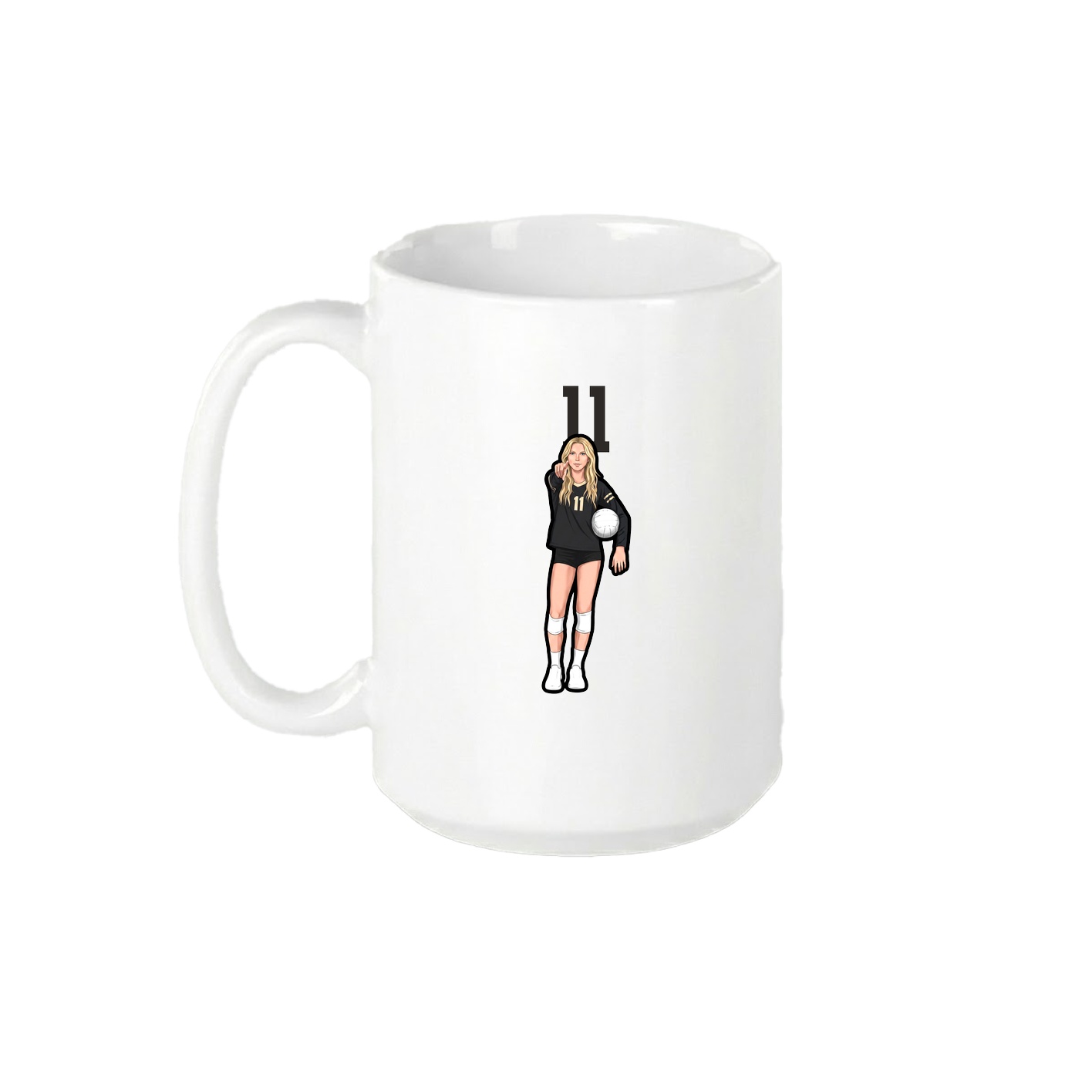 15oz Coffee Mug — Number Top in White