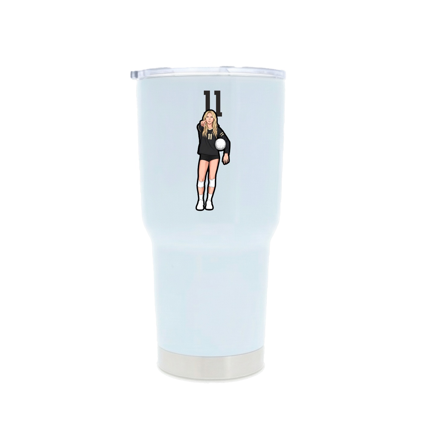 30oz Stainless Steel Tumbler — Number Top in White