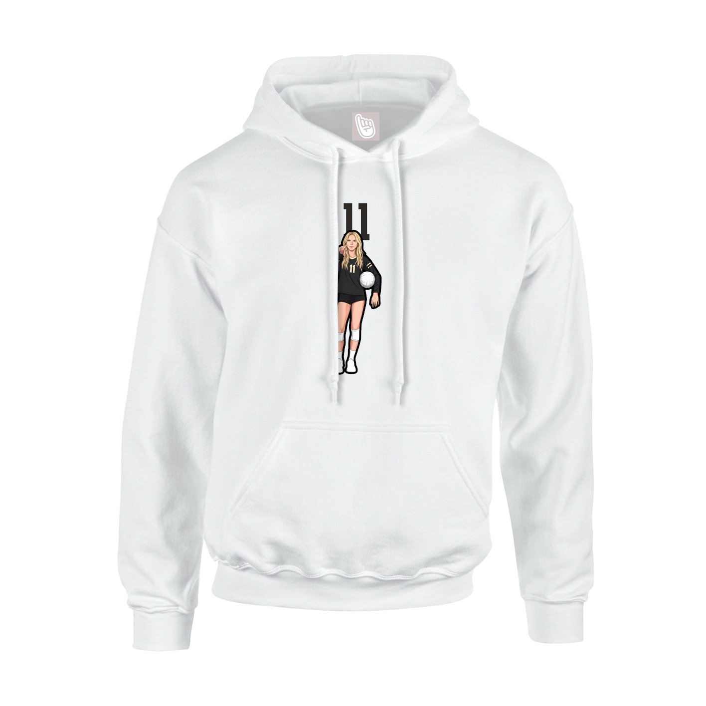 Hoodie — Number Top in White