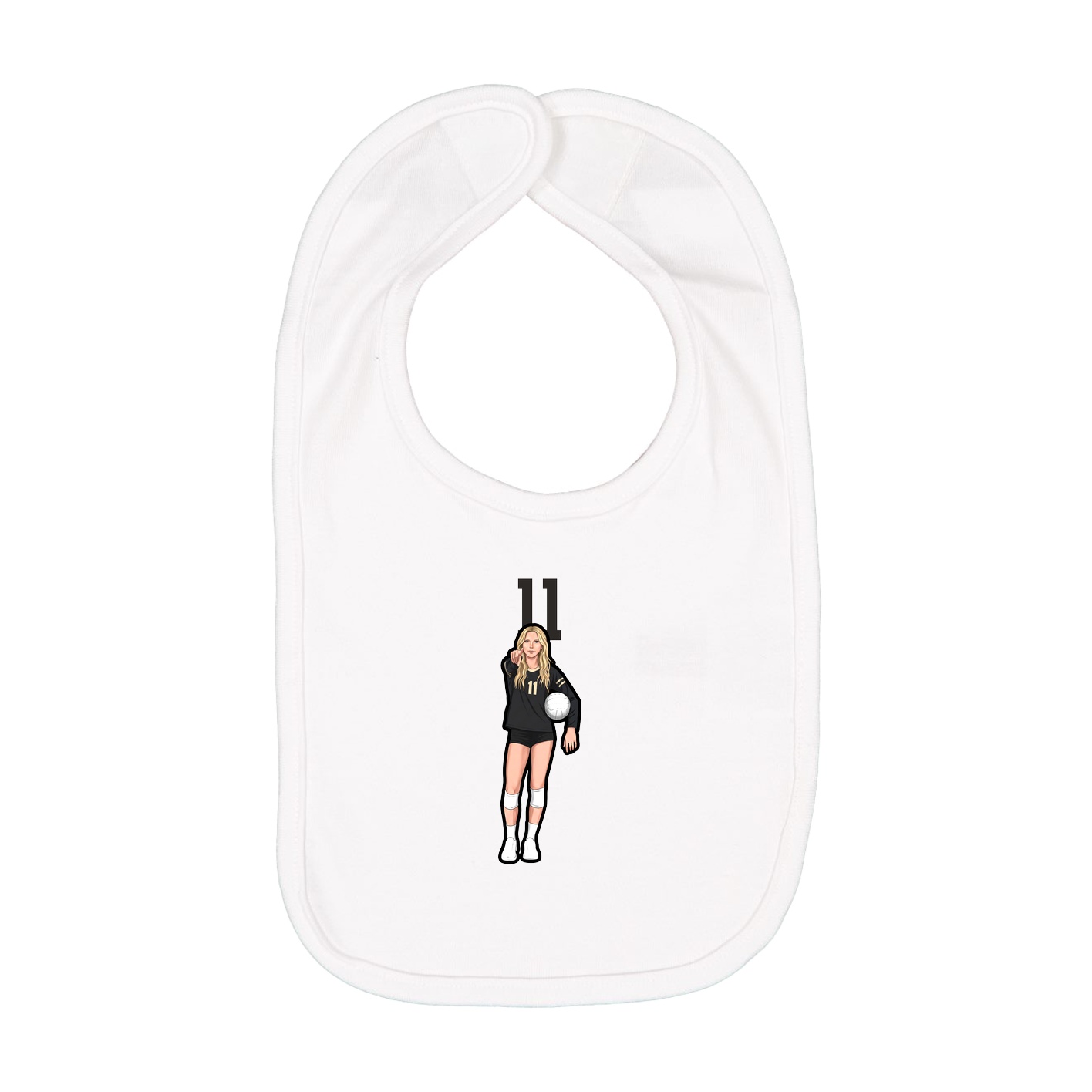 Infant Bib — Number Top in White