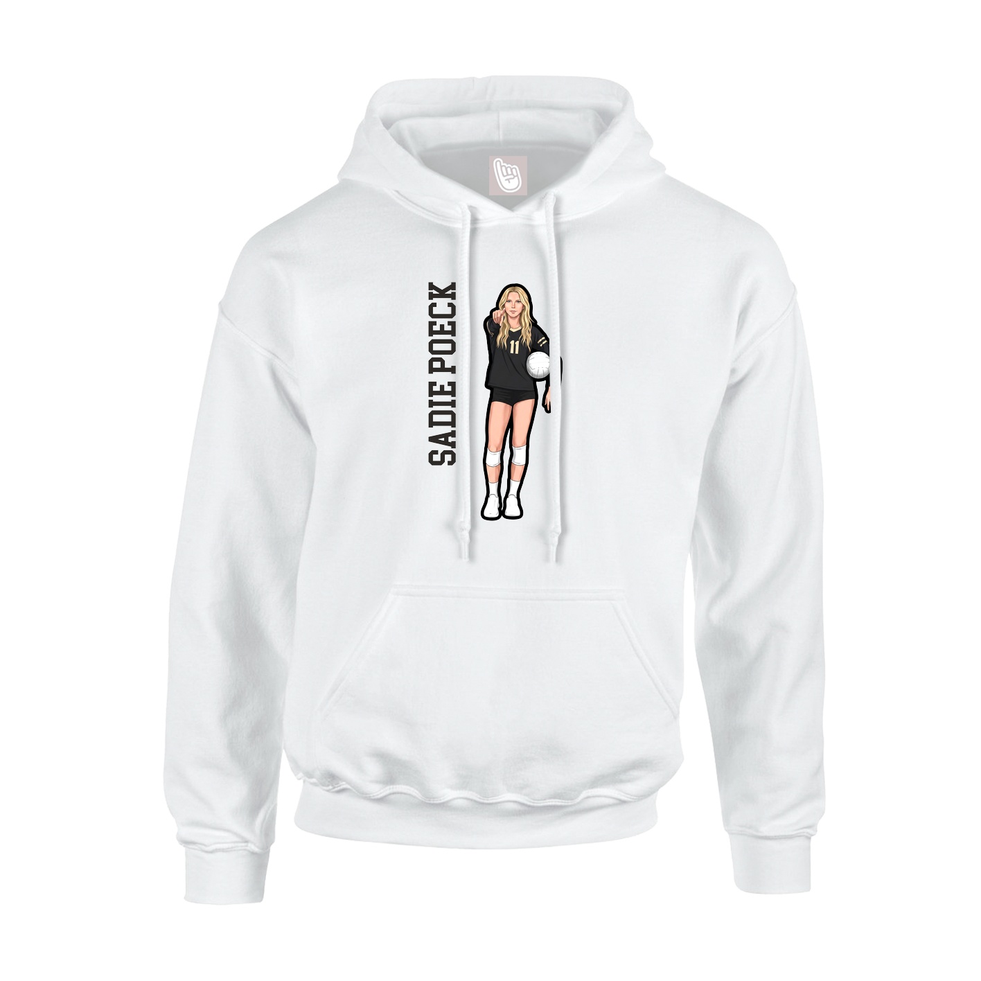 Hoodie — Name Vertical in White