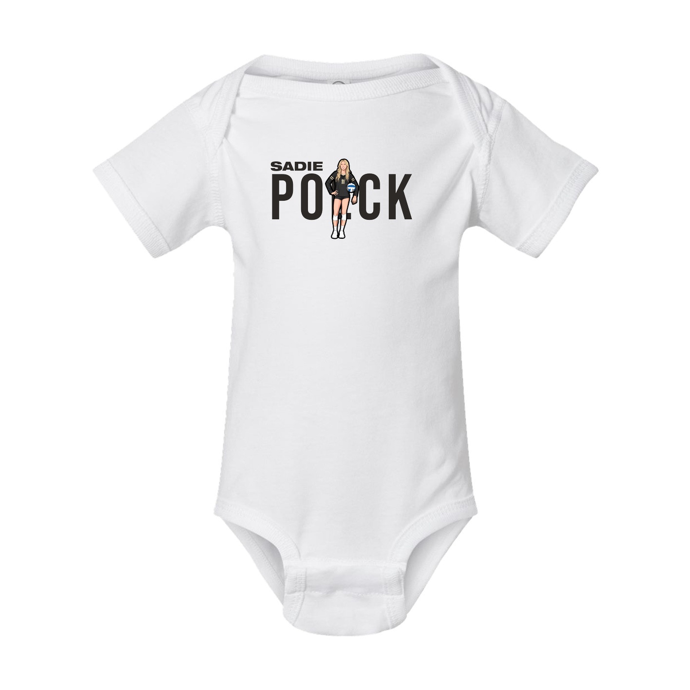 Baby Onesie — Player Name in White