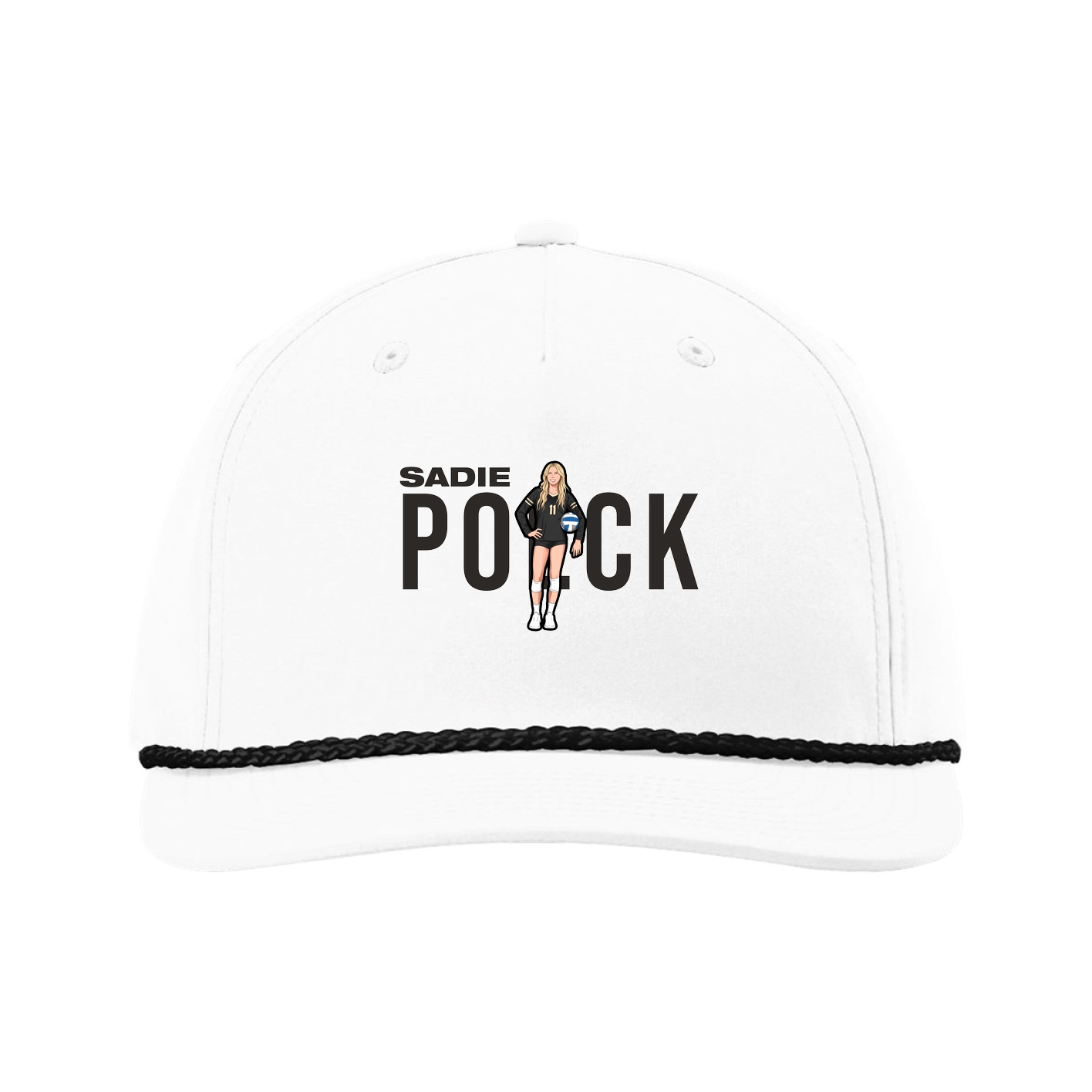 Five-Panel Classic Rope Cap — Player Name in White