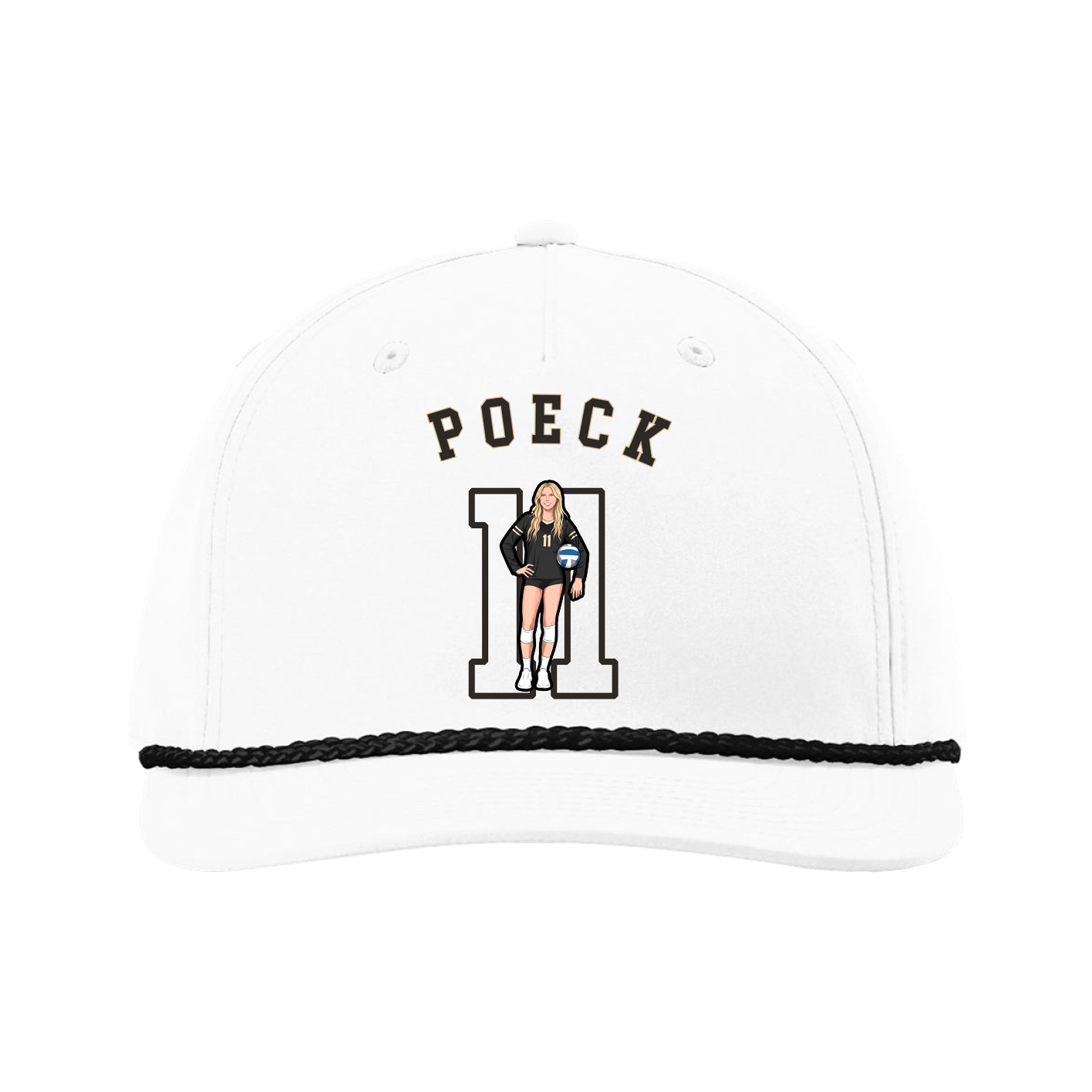 Five-Panel Classic Rope Cap — Shirsey Arch in White