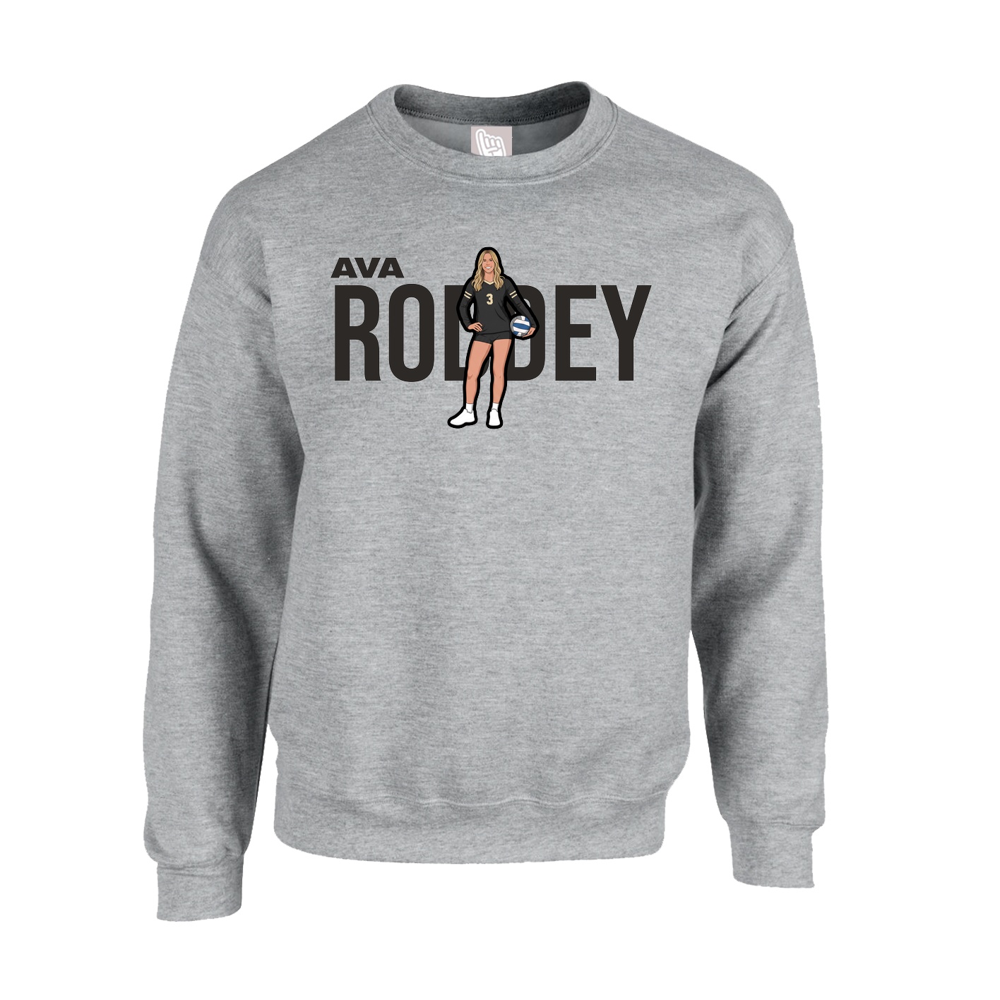 Fleece Crew — Player Name in Grey