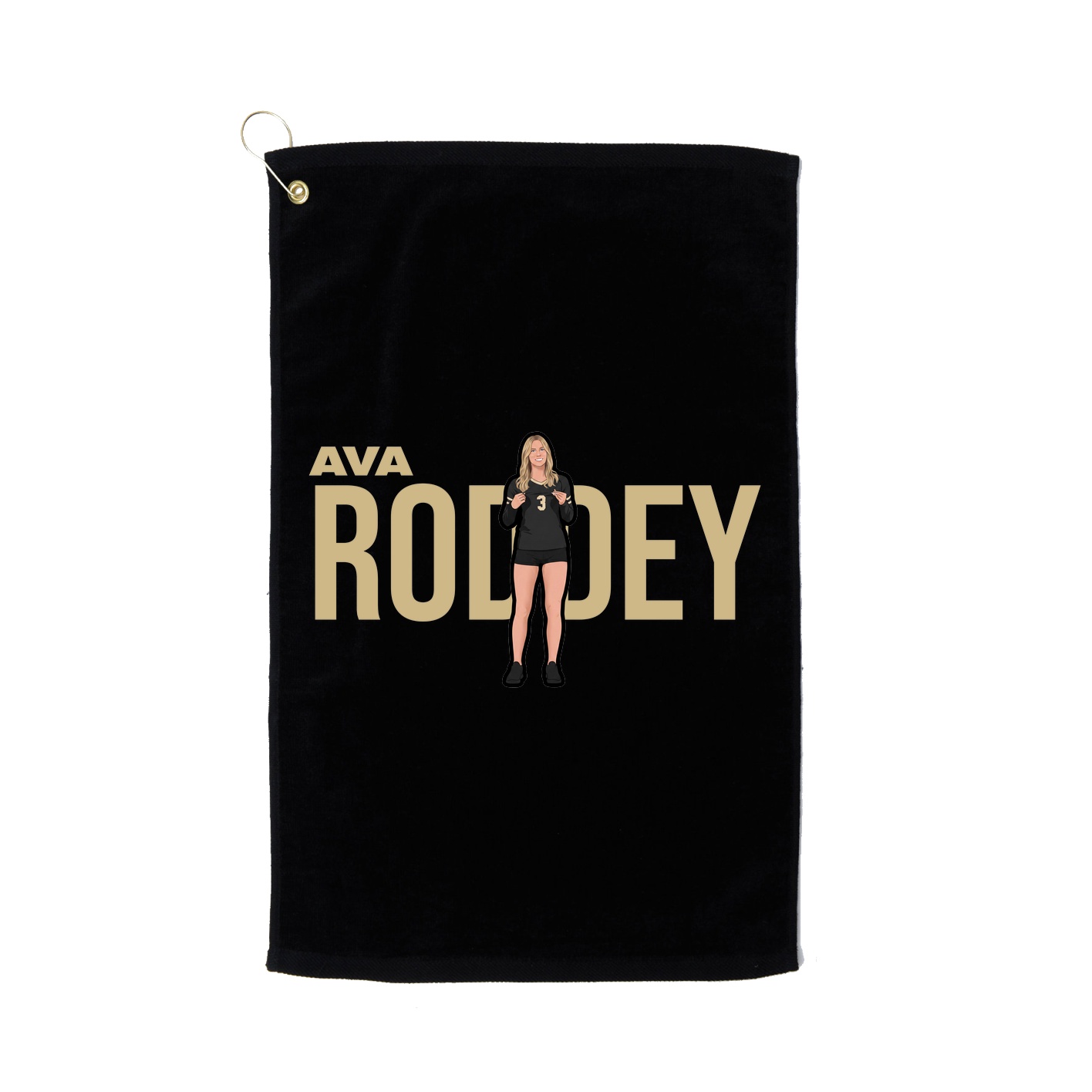 Golf Towel — Player Name in Black