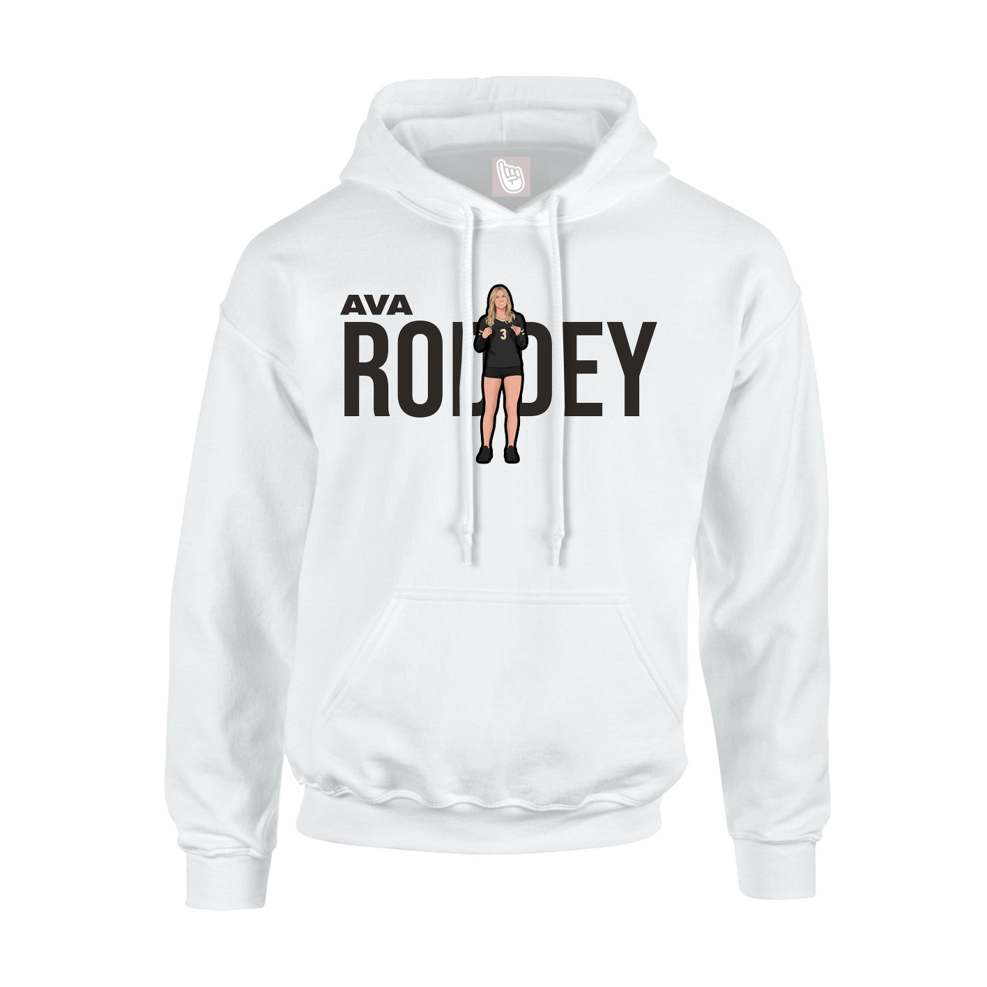 Youth Hoodie — Player Name in White