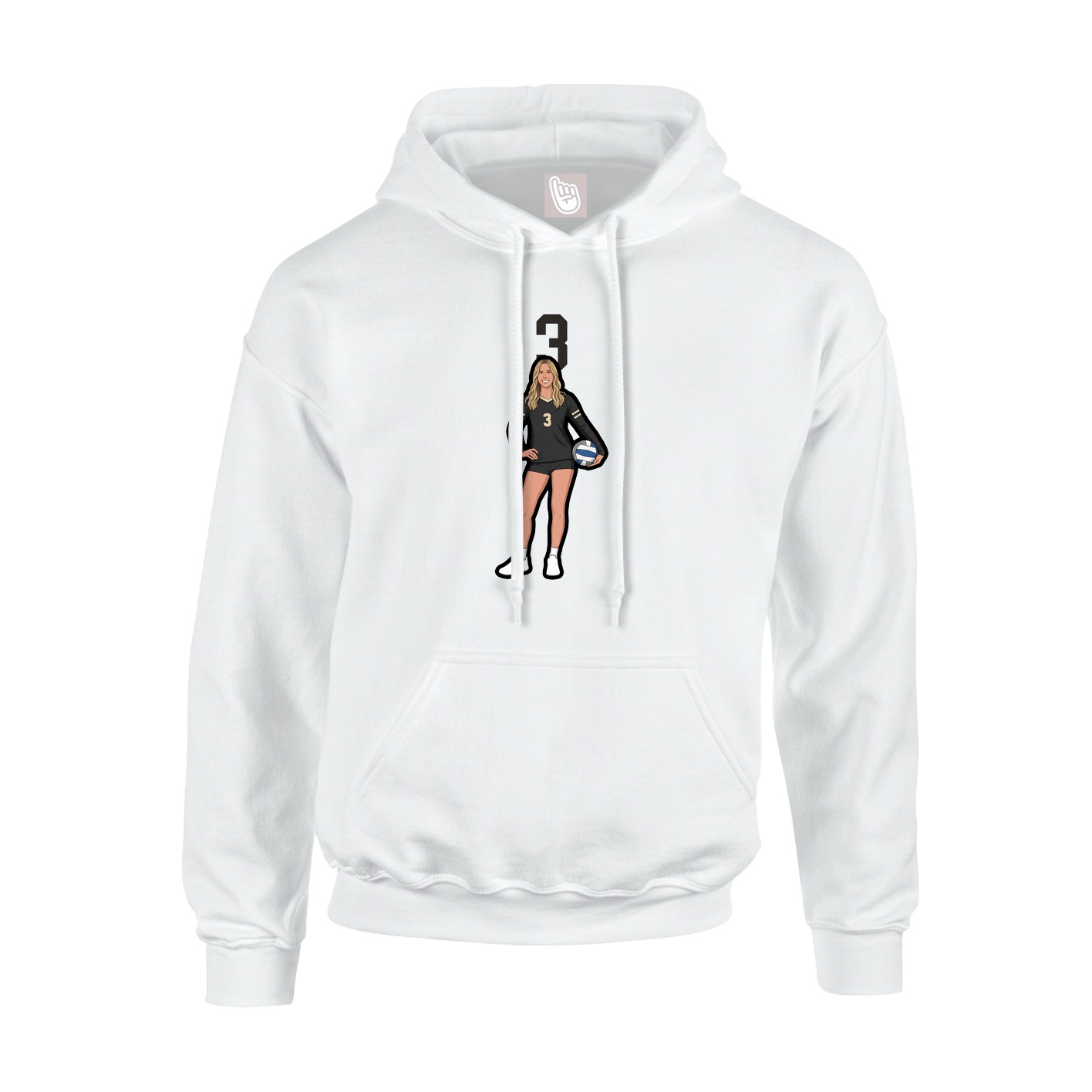 Hoodie — Number Top in White