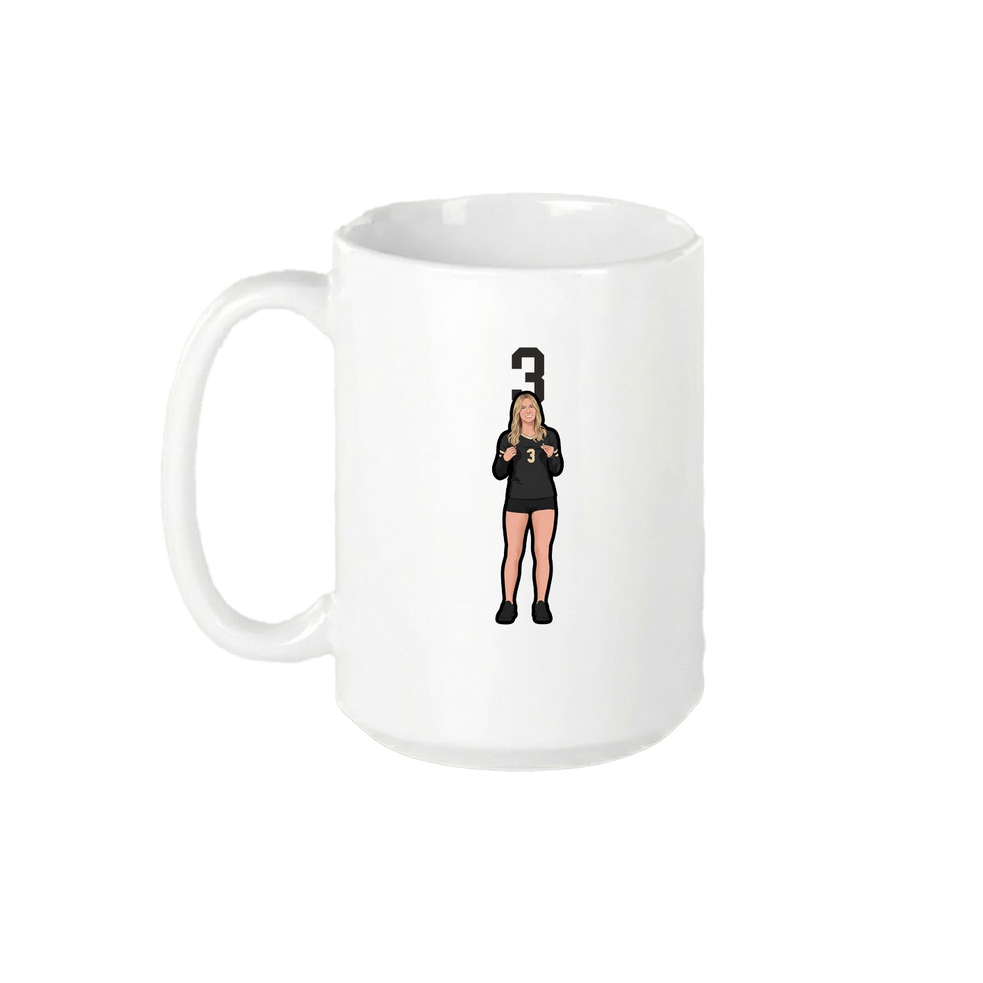 15oz Coffee Mug — Number Top in White