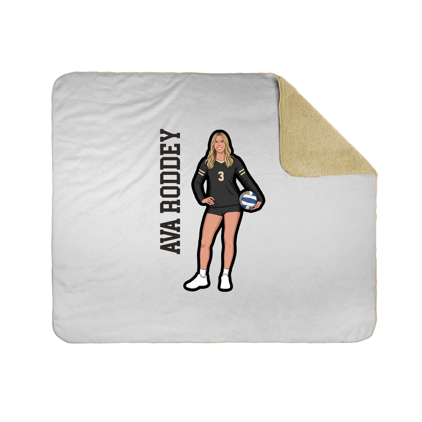 Throw Blanket — Name Vertical in White