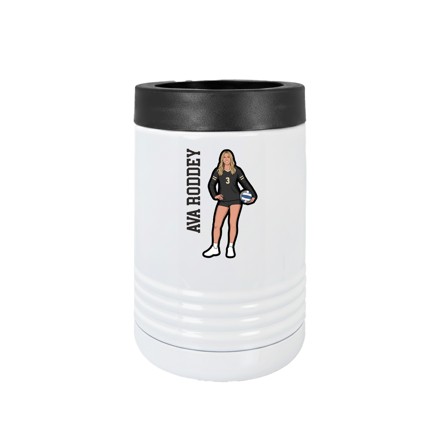 Beverage Holder — Name Vertical in White