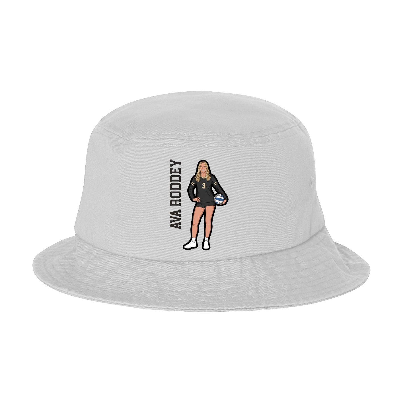 Bucket Cap — Name Vertical in White