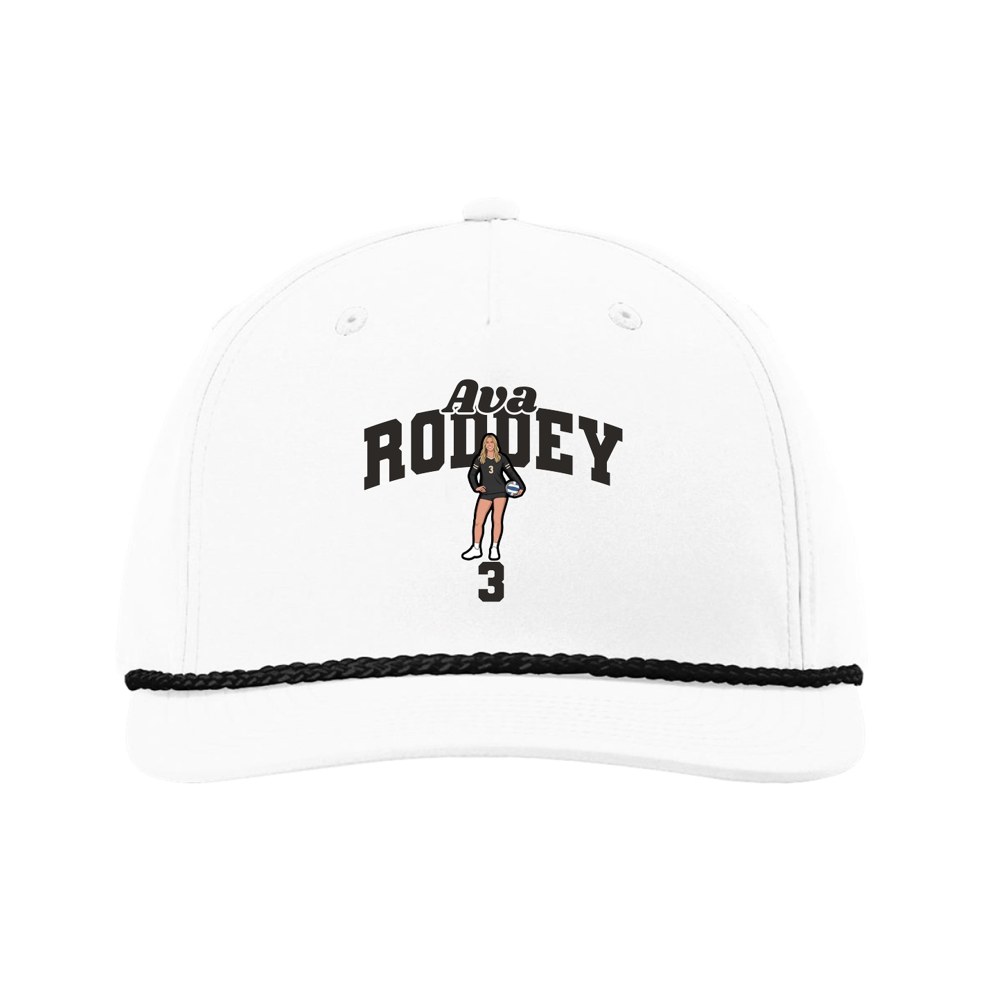 Five-Panel Classic Rope Cap — Signature Arch in White