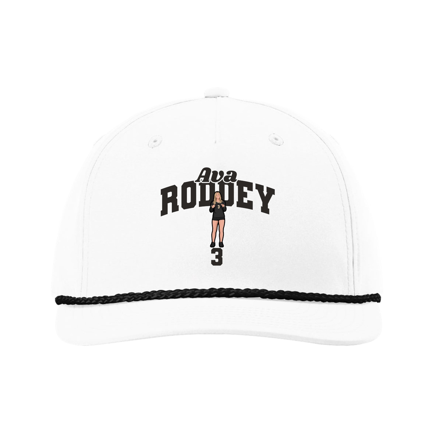 Five-Panel Classic Rope Cap — Signature Arch in White