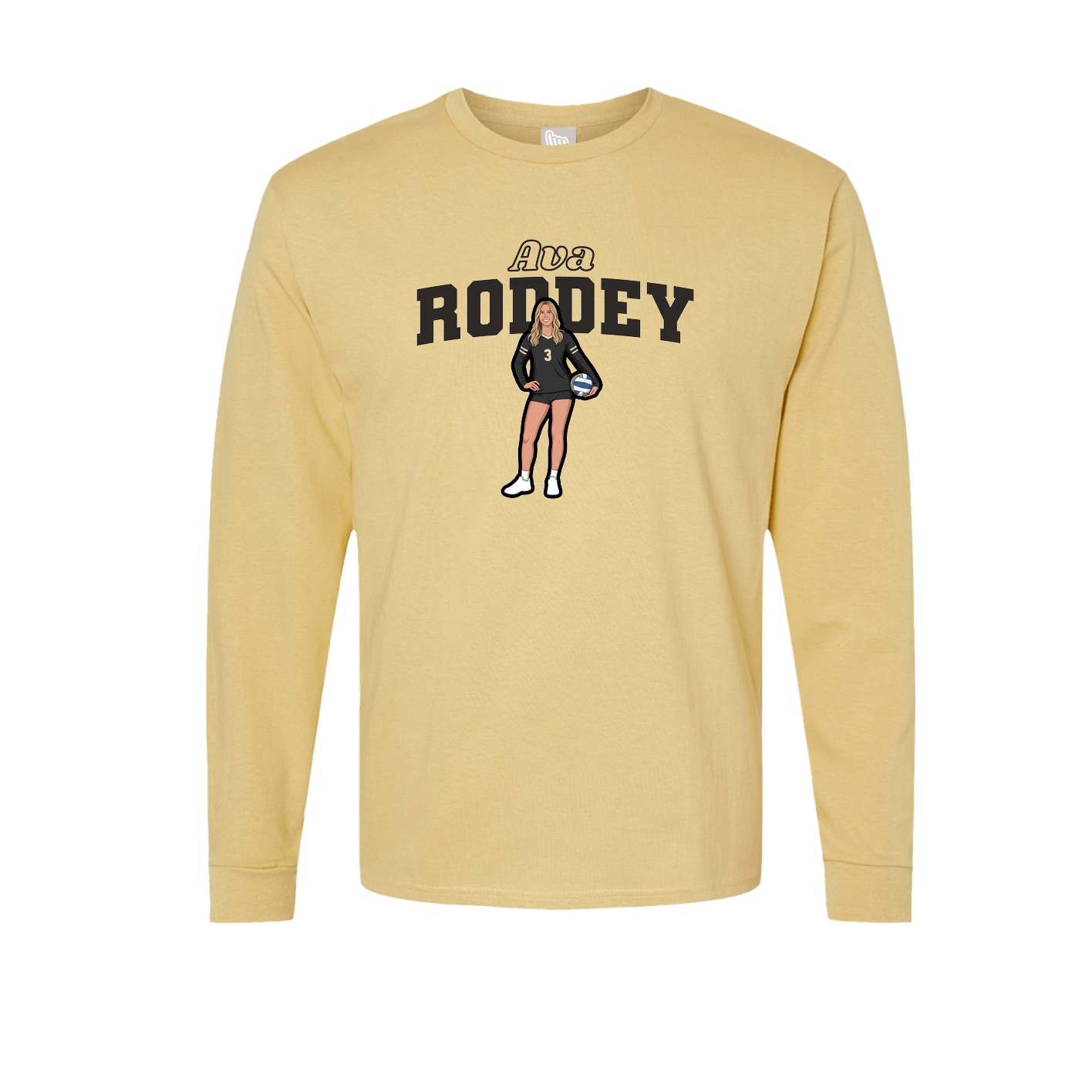 Long Sleeve Tee — Name Arch in Vegas Gold