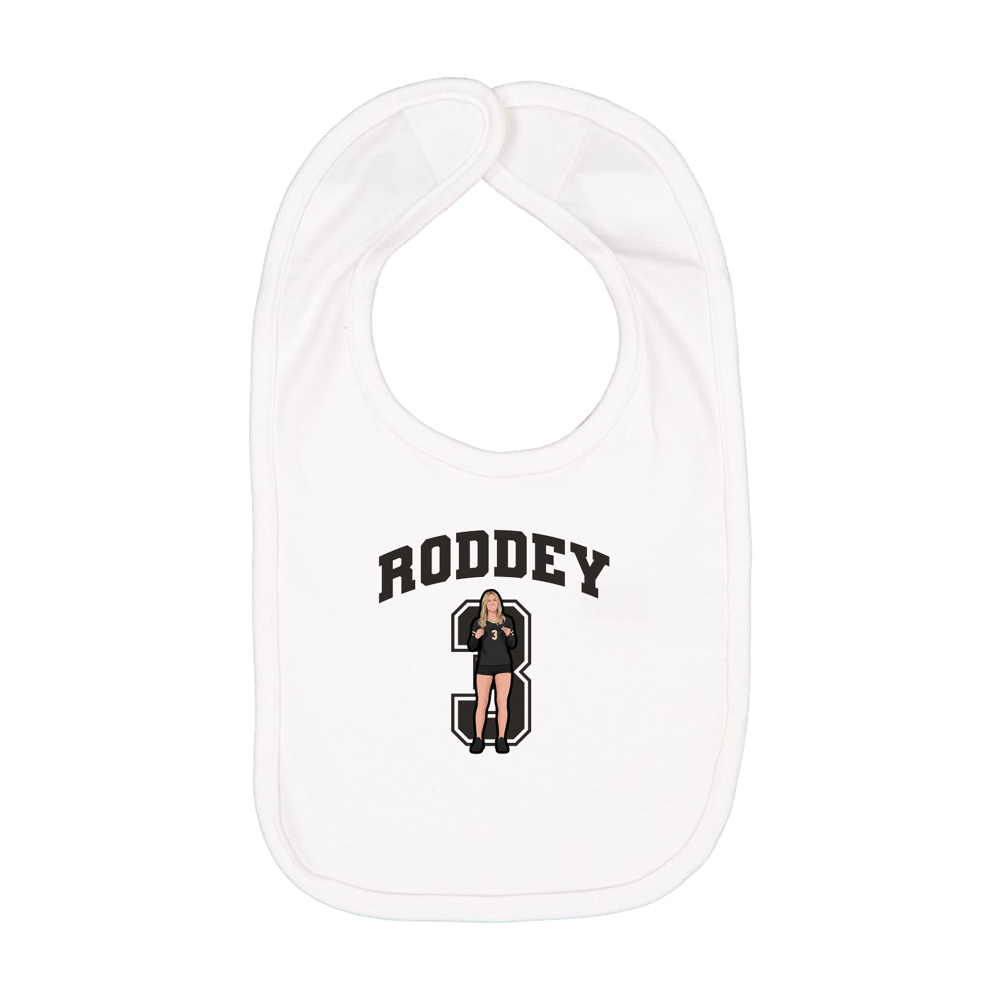 Infant Bib — Number in White