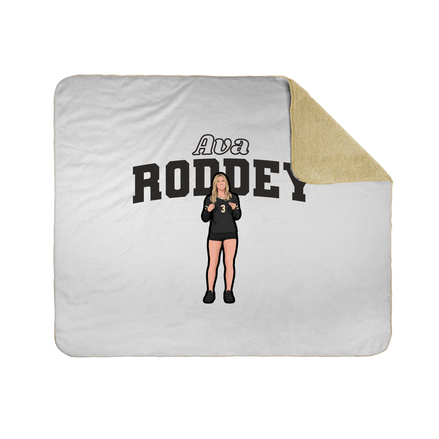 Throw Blanket — Name Arch in White