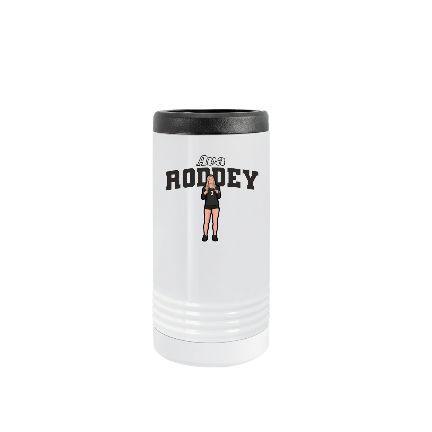 Slim Beverage Holder — Name Arch in White