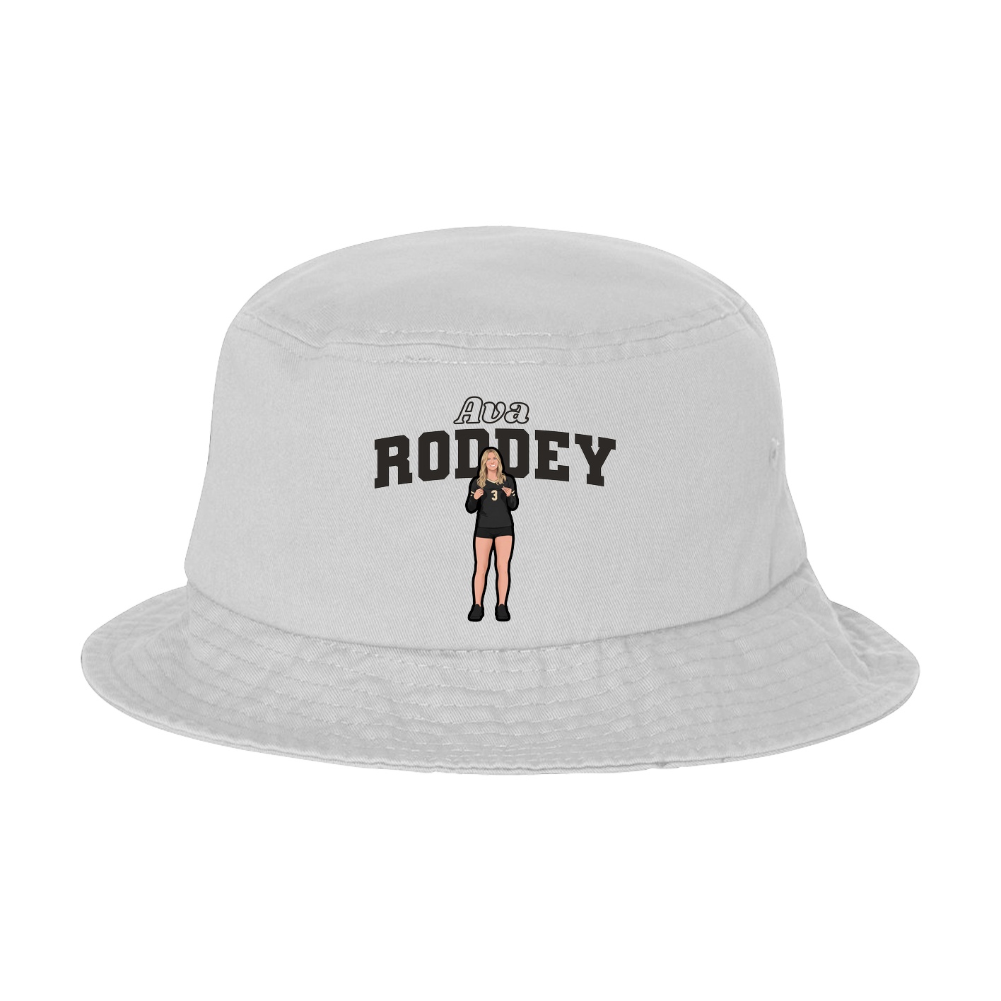 Bucket Cap — Name Arch in White