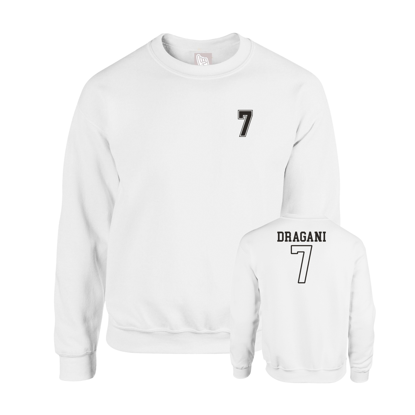 Fleece Crew — Chest Back in White