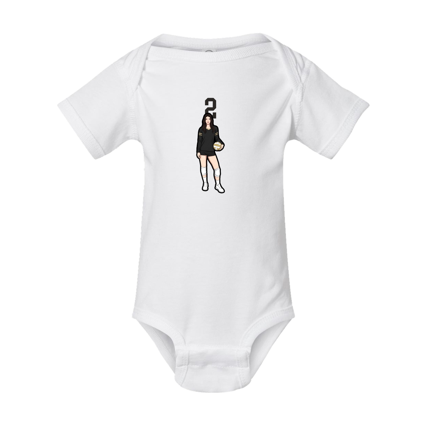 Baby Onesie — Number Top in White