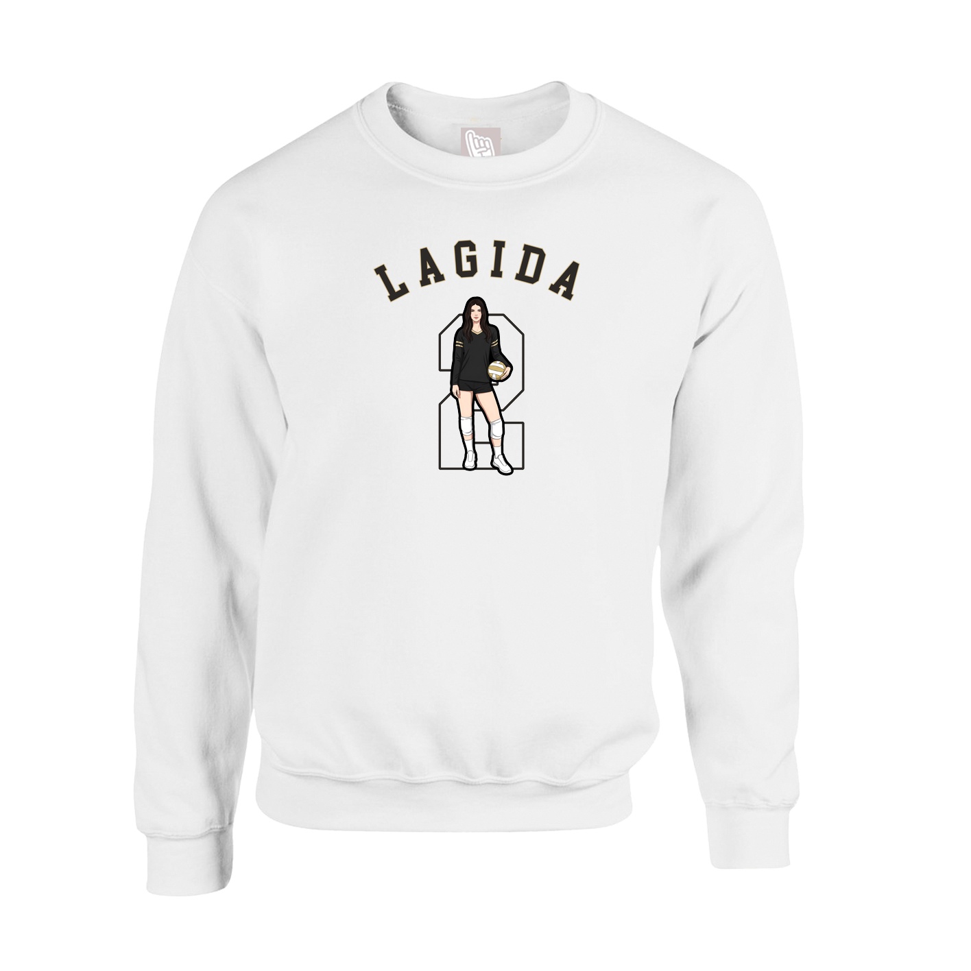 Fleece Crew — Shirsey Arch in White