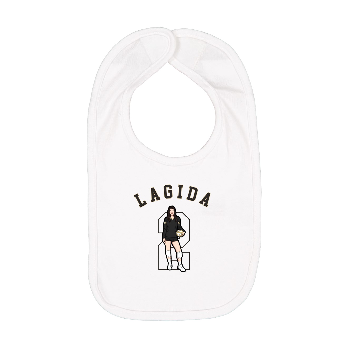 Infant Bib — Shirsey Arch in White