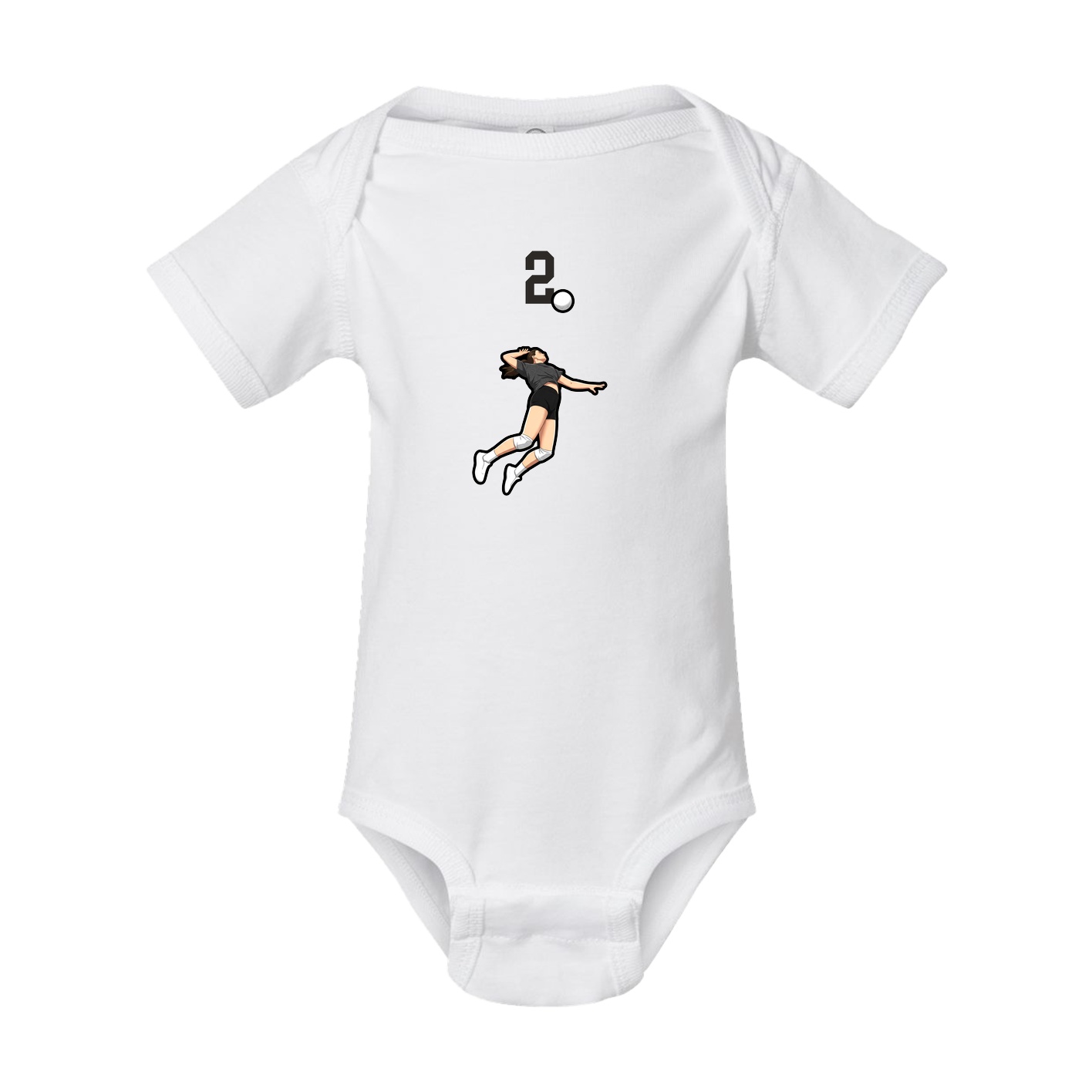 Baby Onesie — Number Top in White