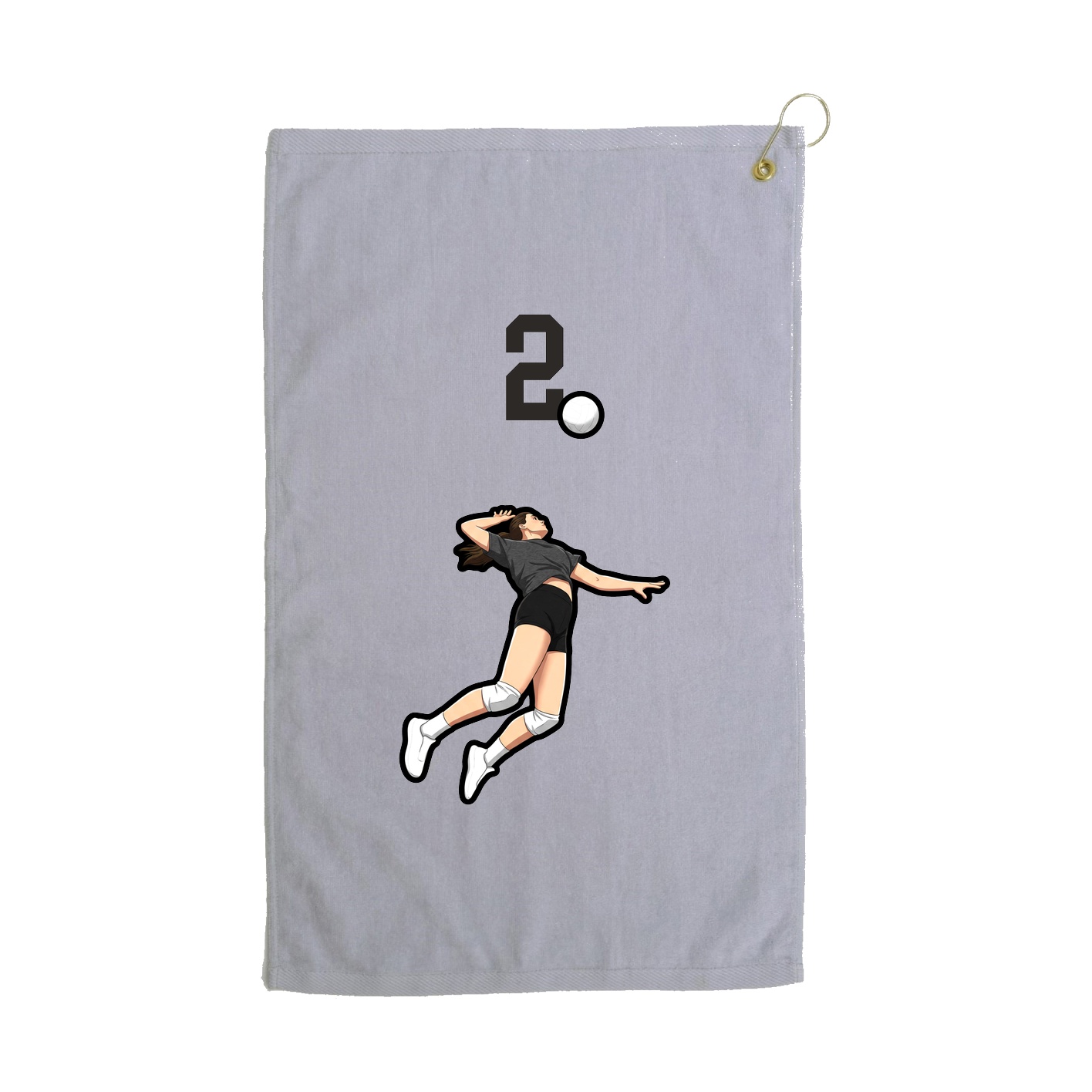 Golf Towel — Number Top in Grey